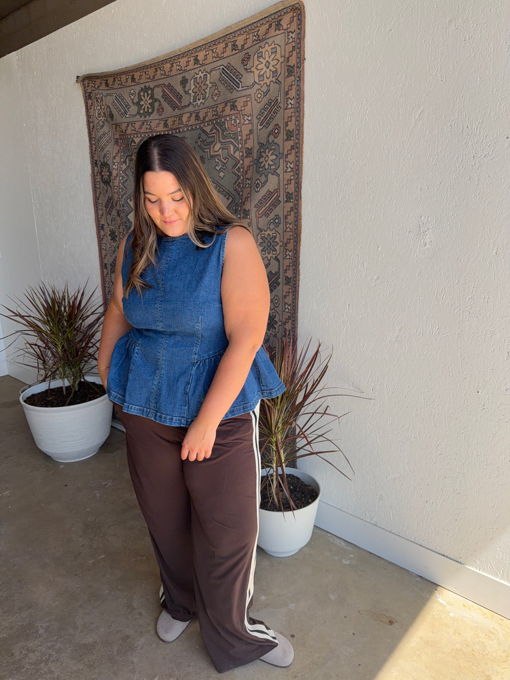 Denim Peplum Tank