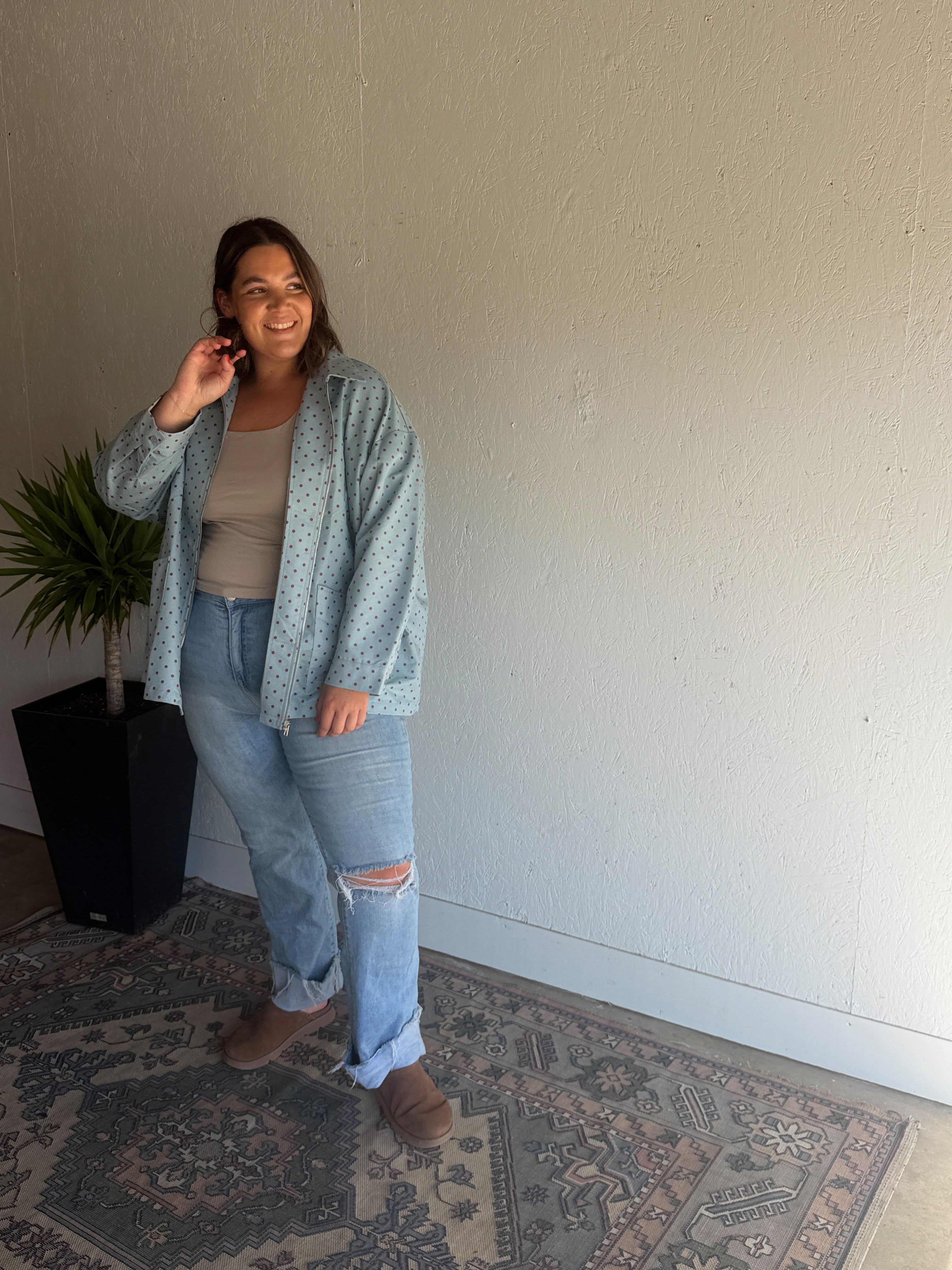 Polka Dot Oversized Jacket