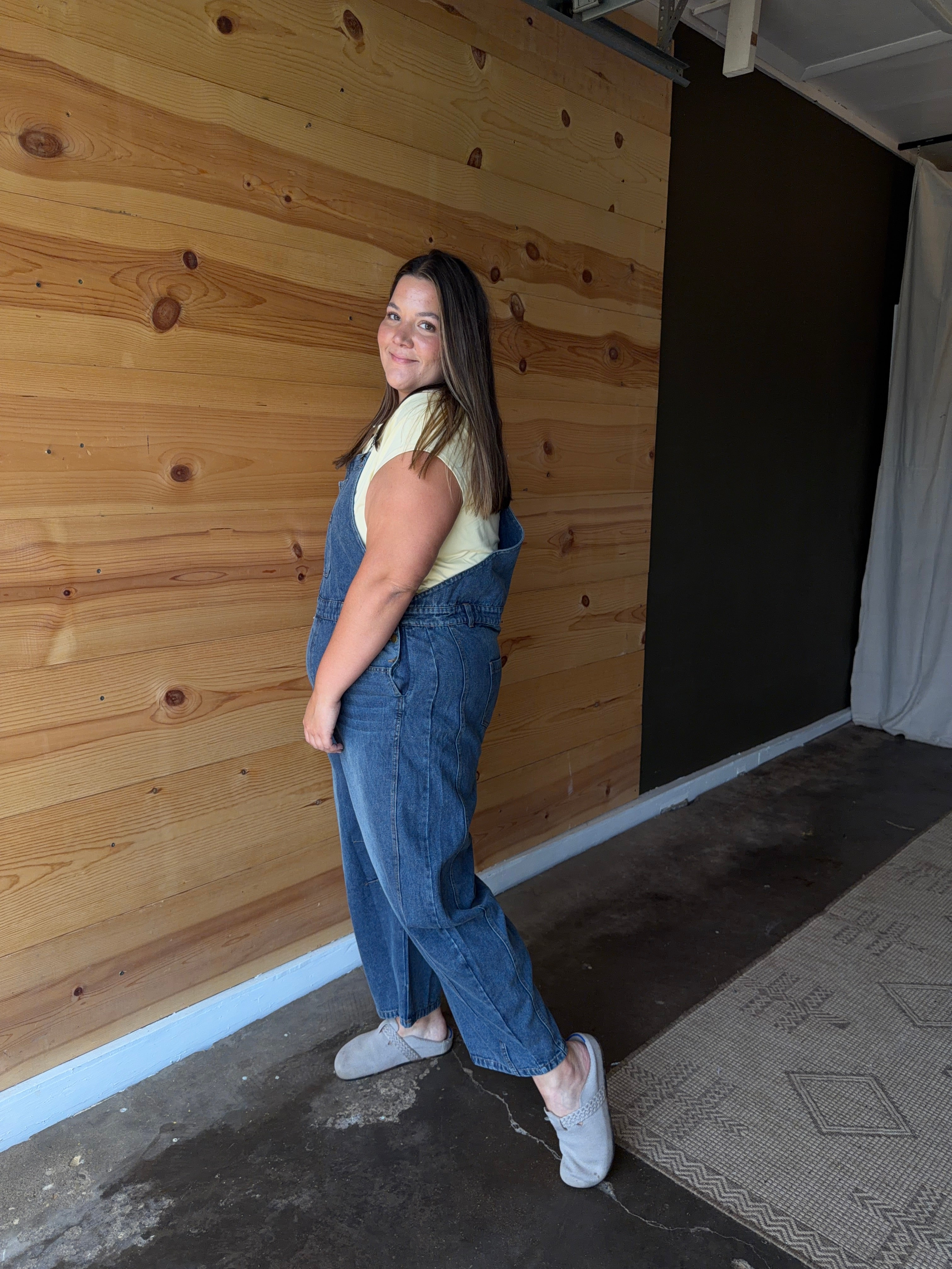 Classic Denim Barrel Overalls