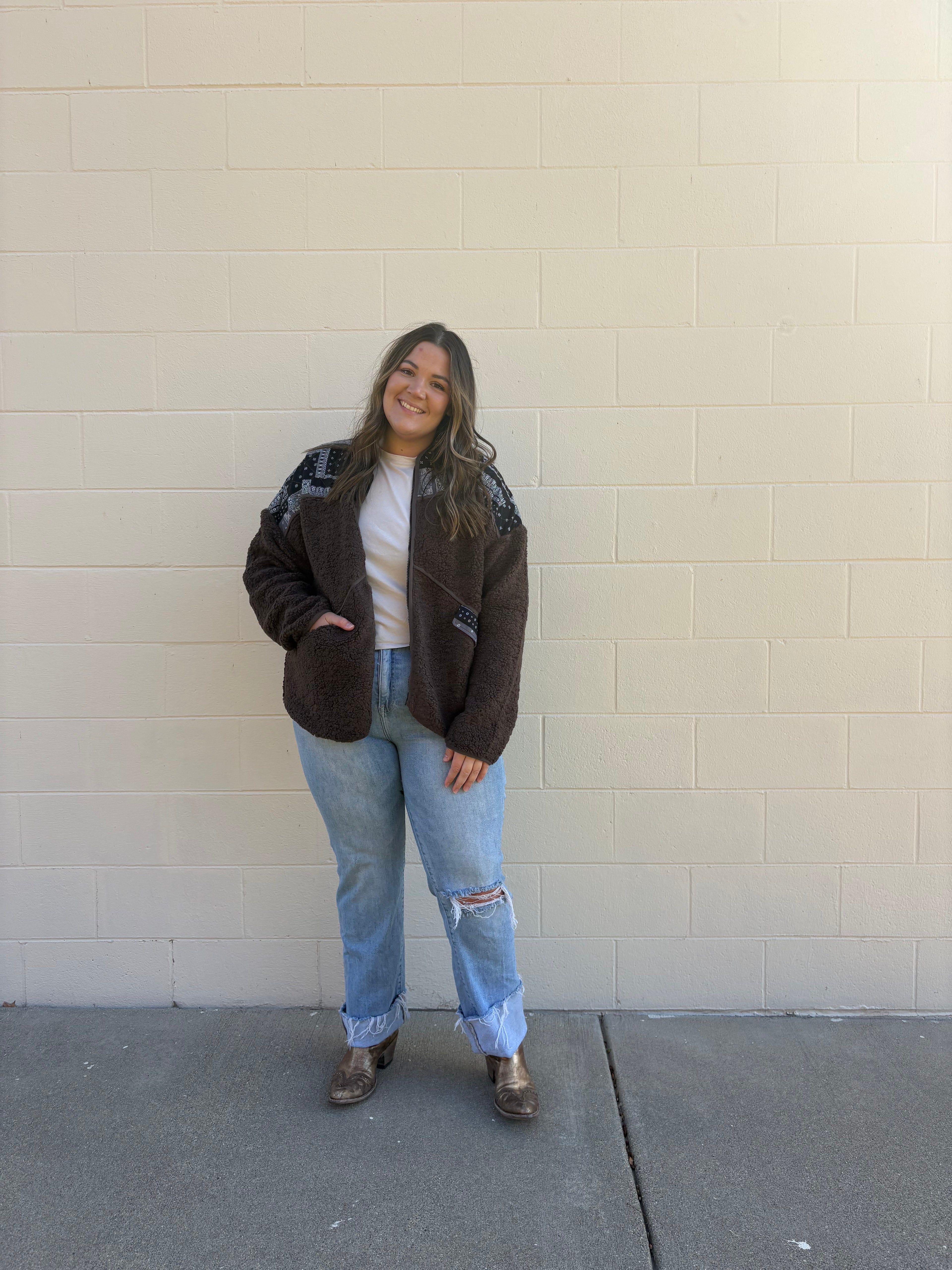 Chocolate Brown Sherpa Jacket