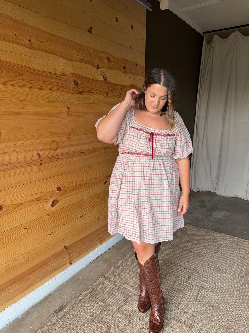 Plaid Print Mini Dress
