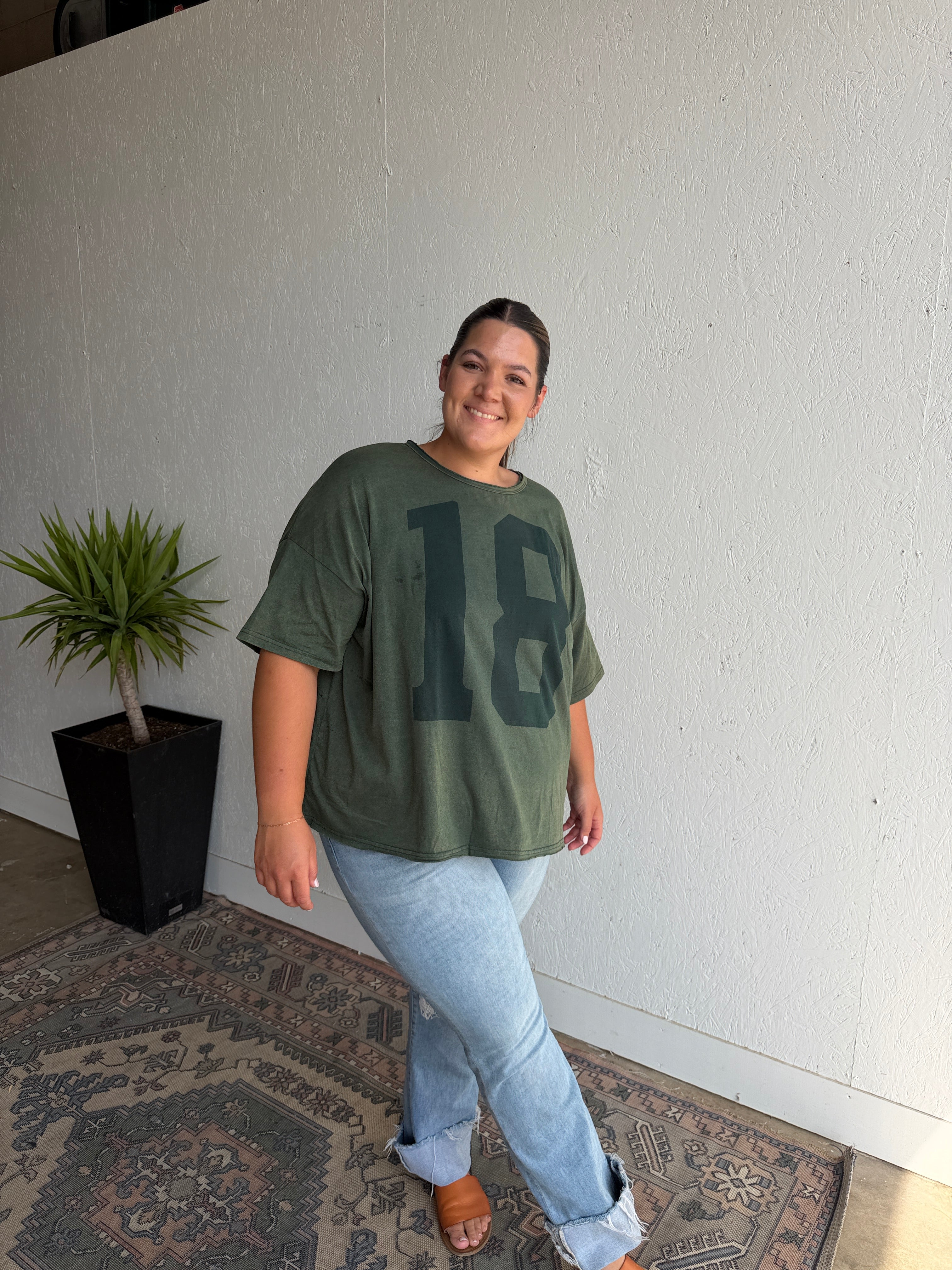 Washed Green Graphic Tee