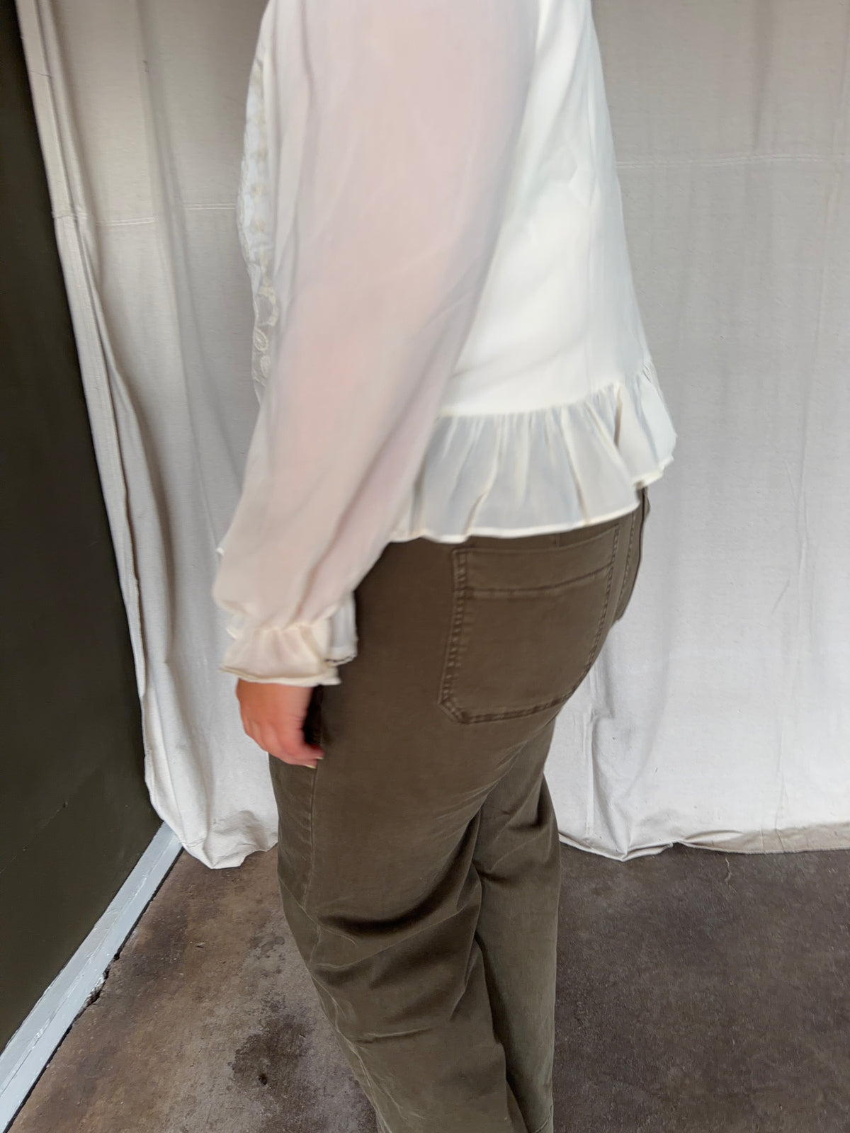Cream Long Sleeve Blouse