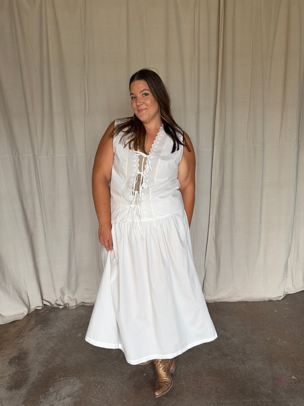 White Eyelet Two- Piece Set