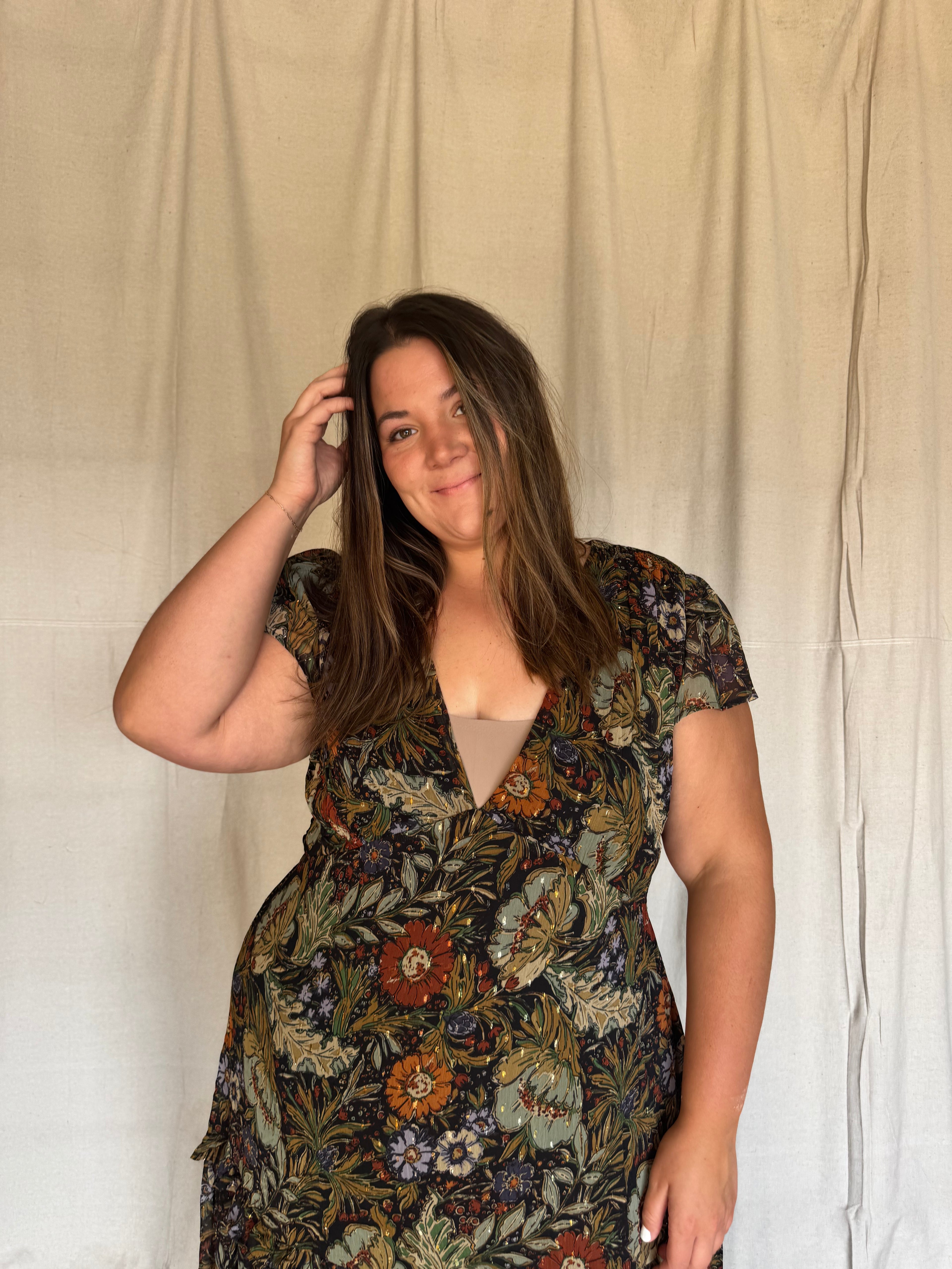 Maxi Floral V-Neck Dress