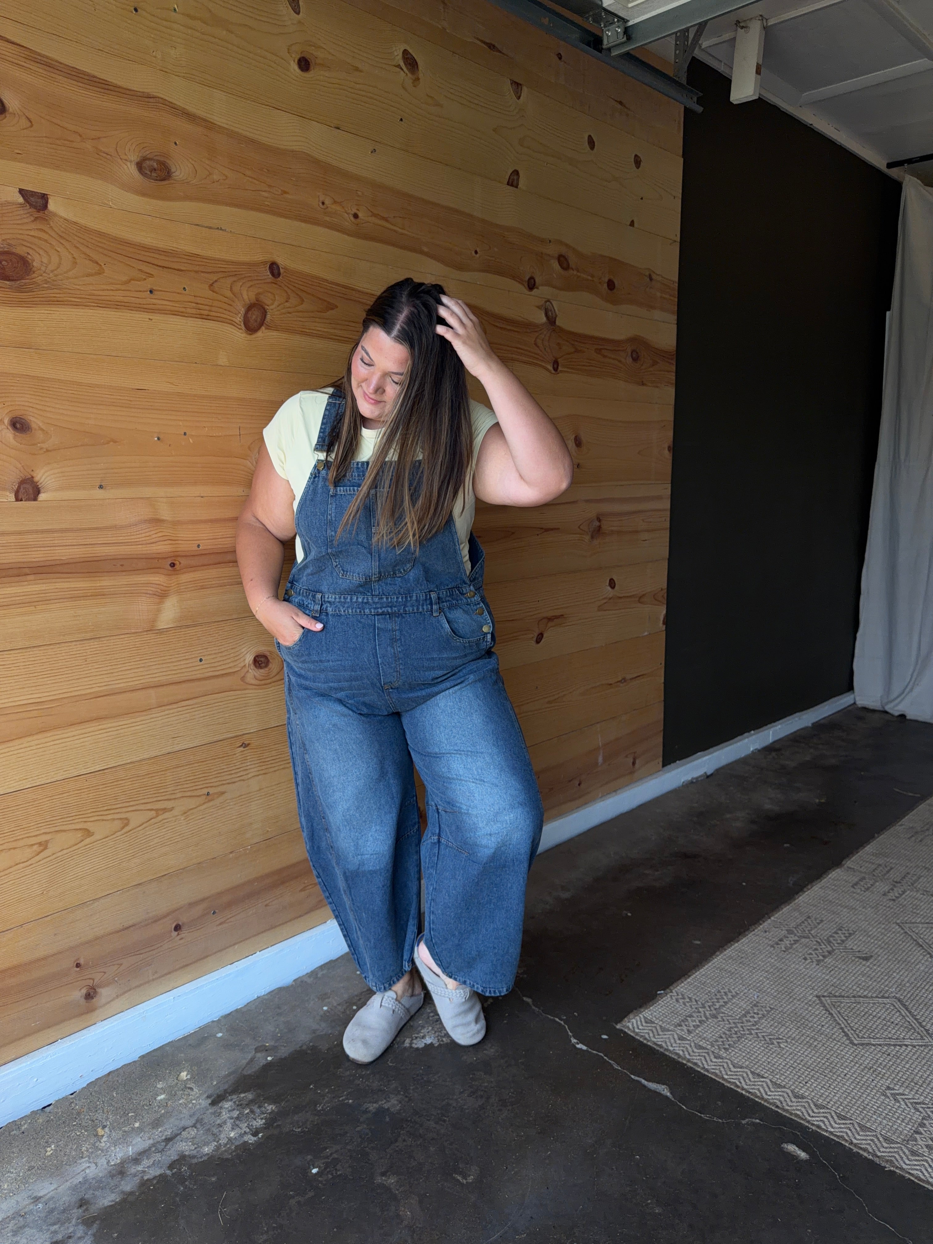 Classic Denim Barrel Overalls
