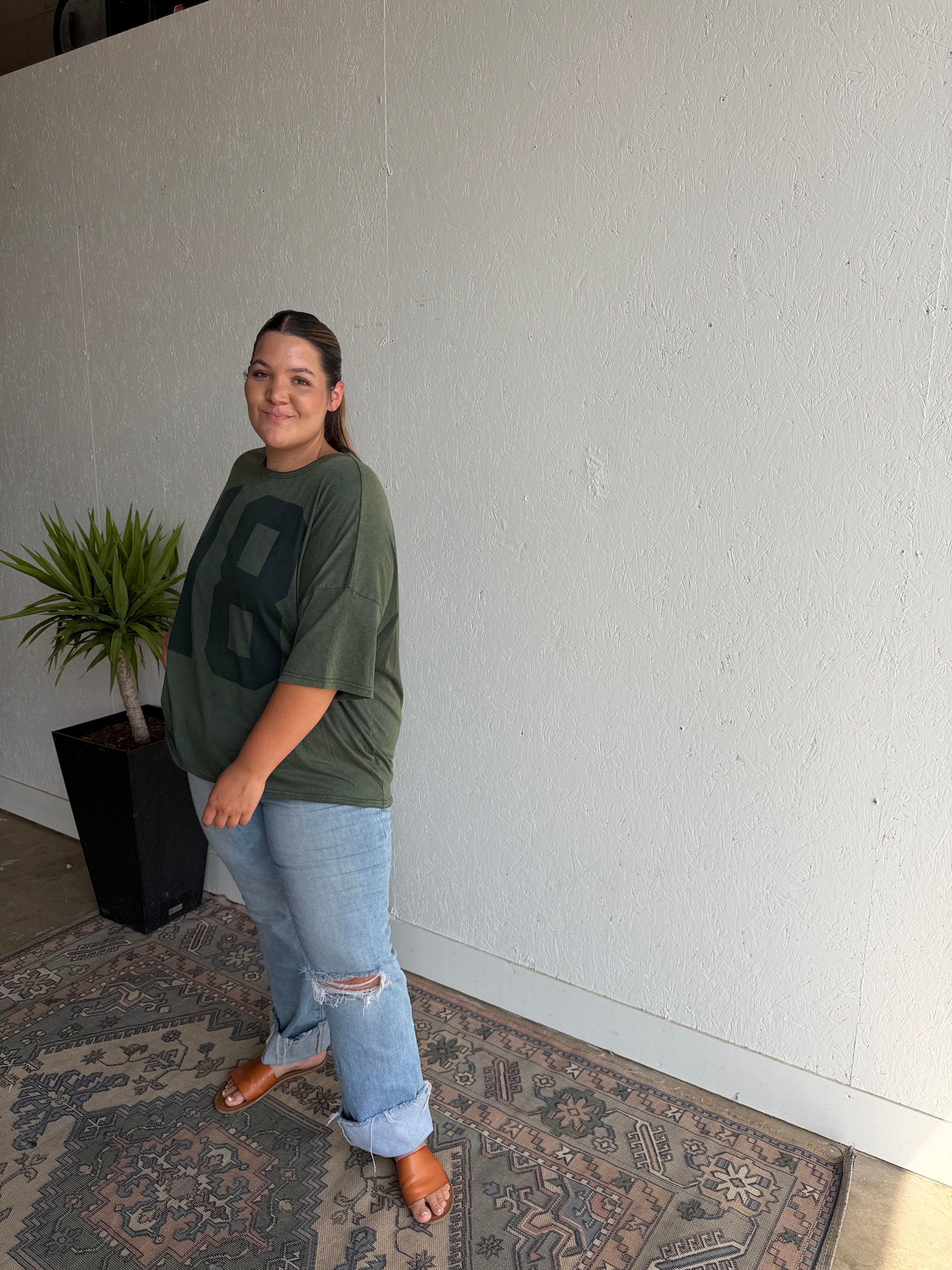 Washed Green Graphic Tee