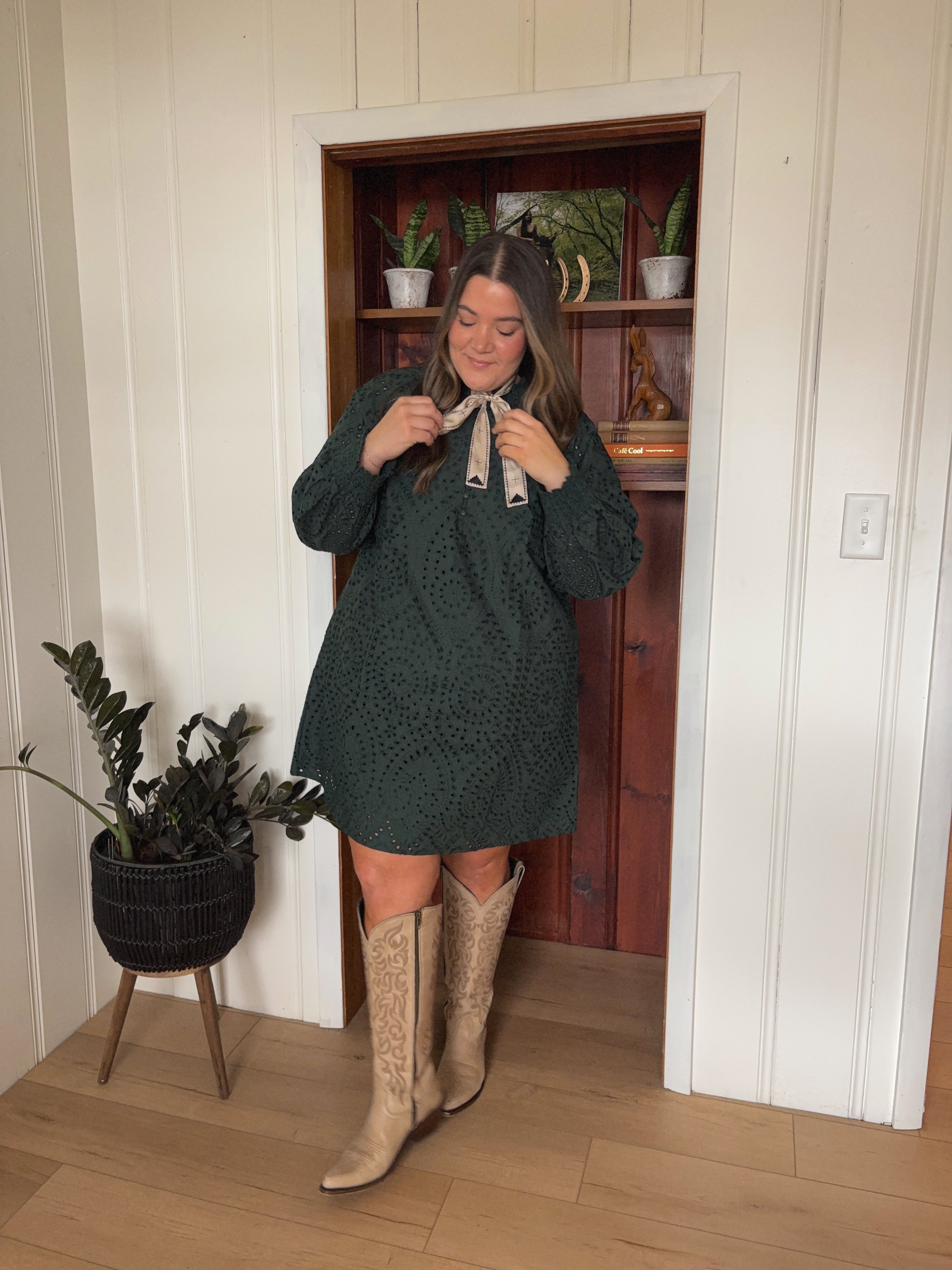 Green Eyelet Dress
