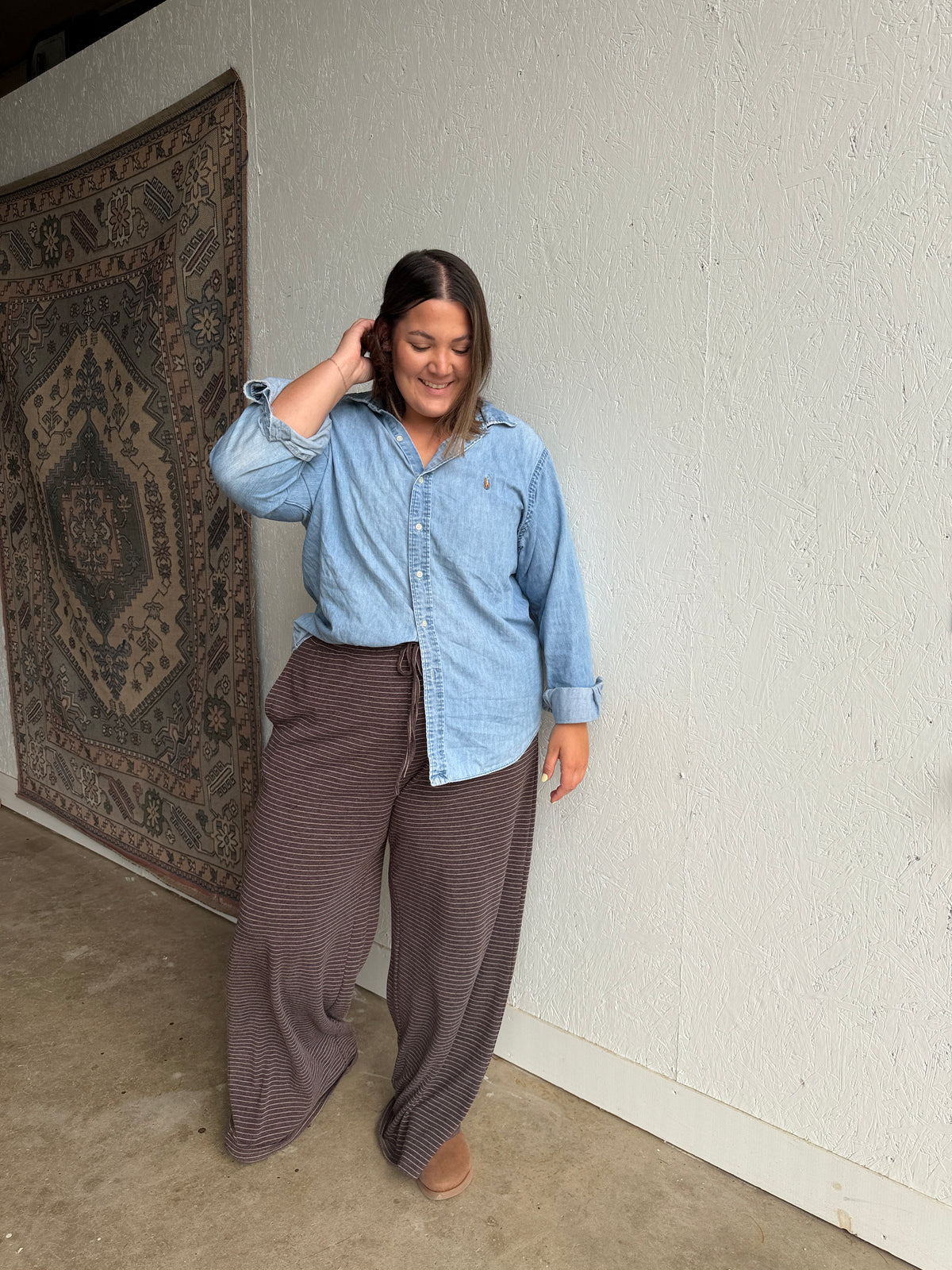 Perfect Brown Striped Lounge Pants