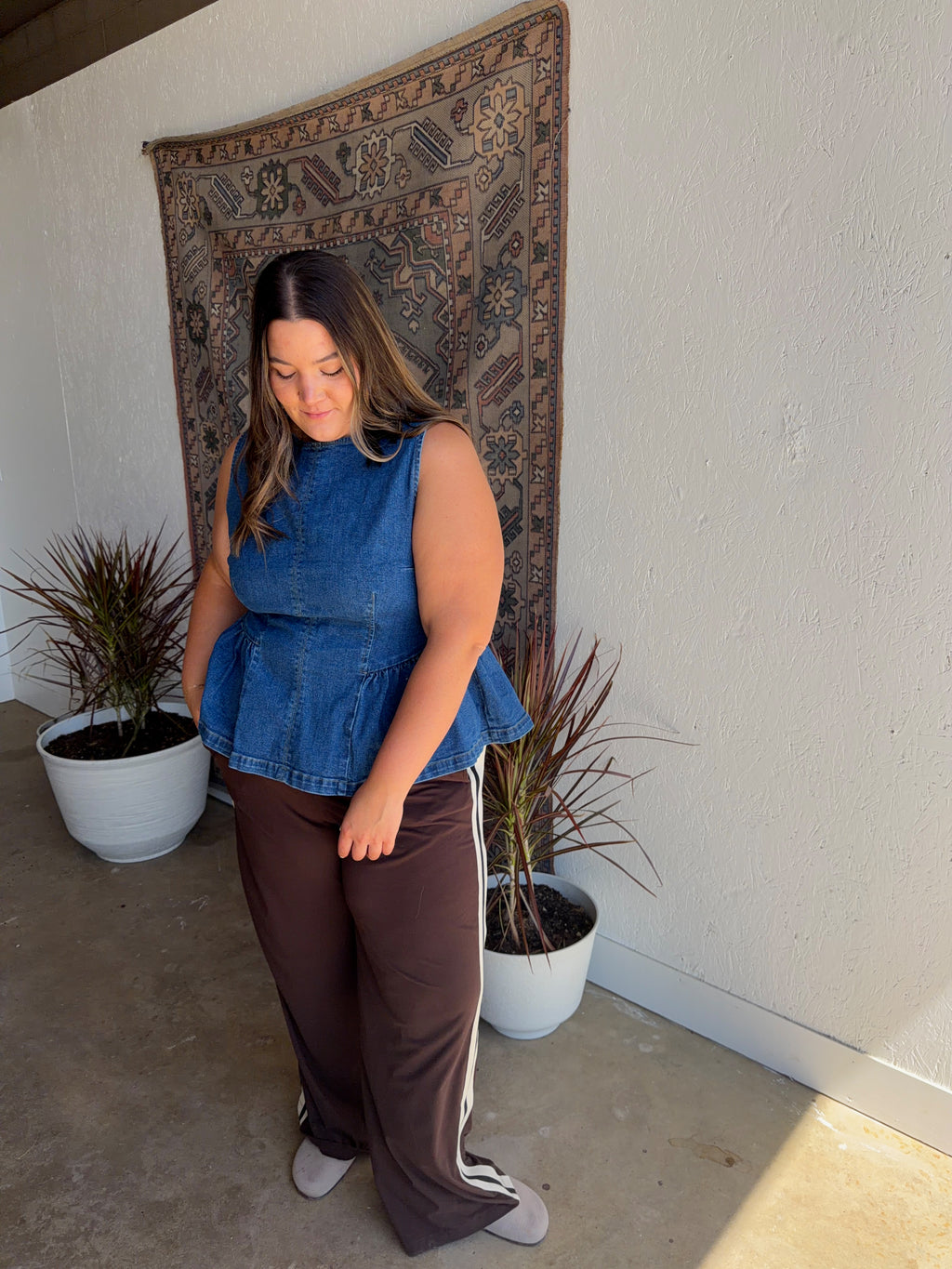 Denim Peplum Tank