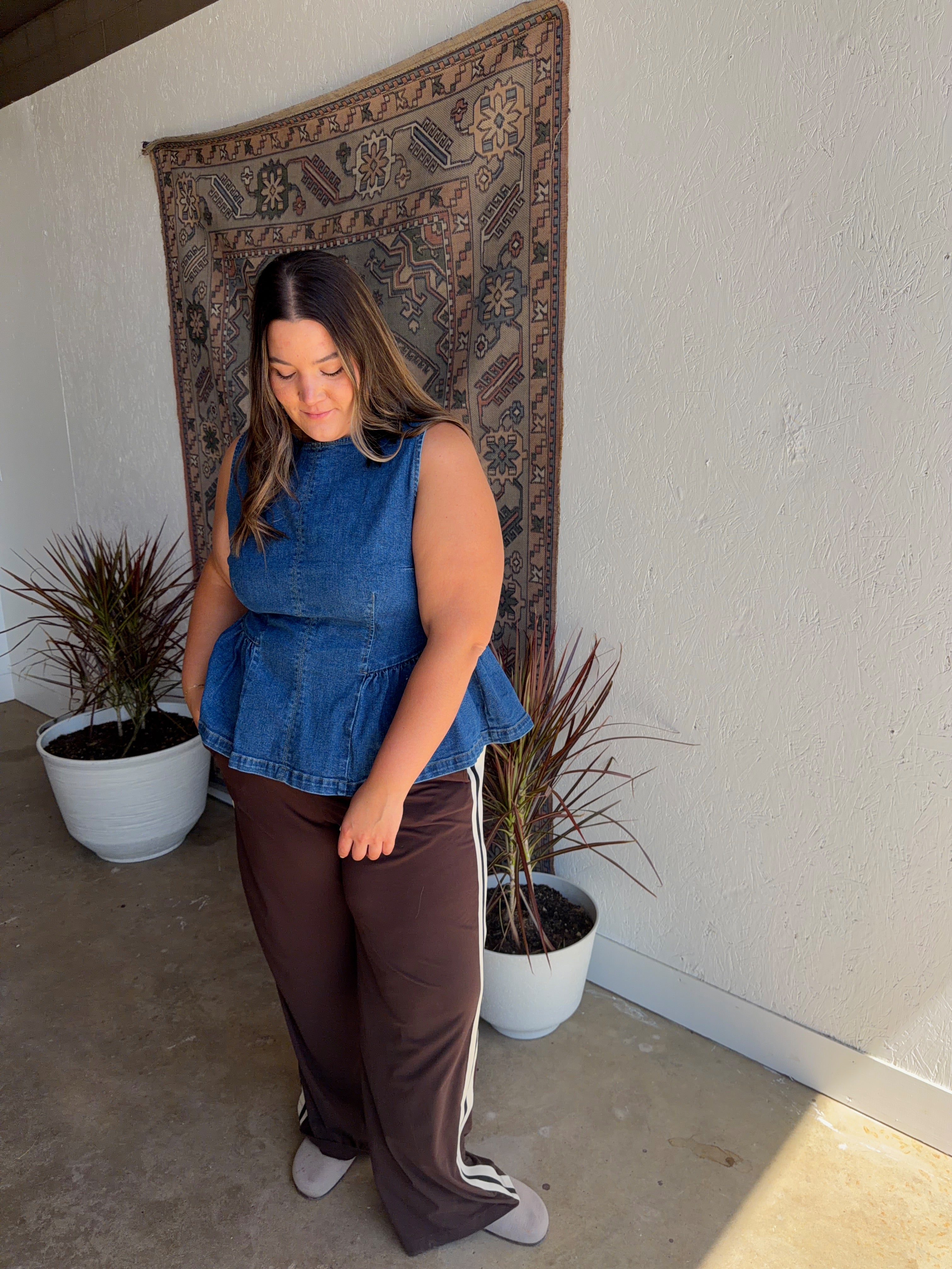 Denim Peplum Tank