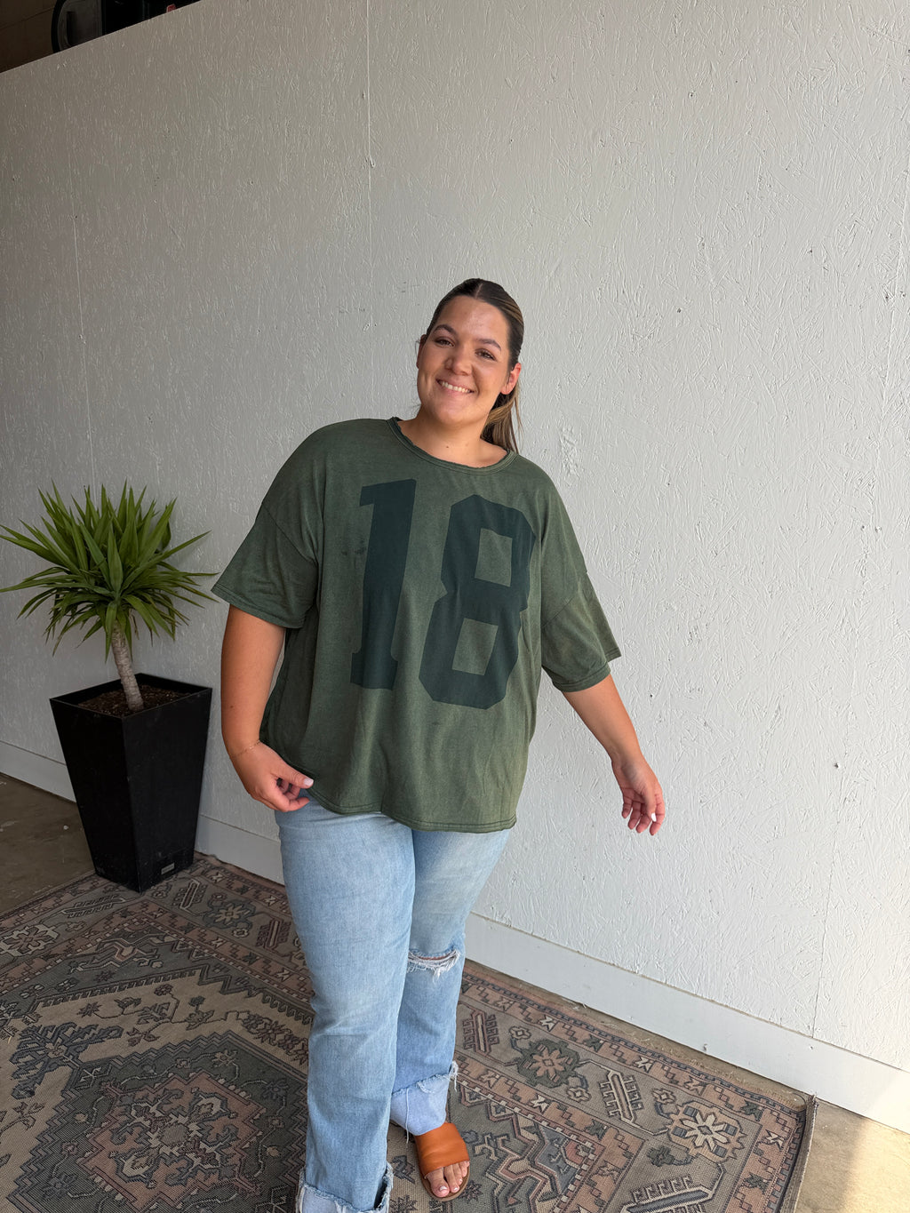 Washed Green Graphic Tee