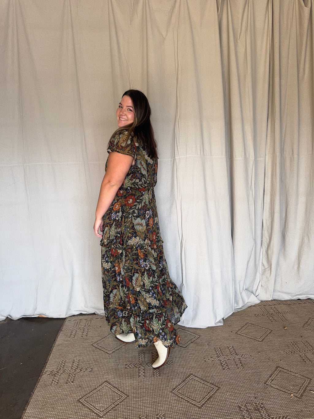 Maxi Floral V-Neck Dress