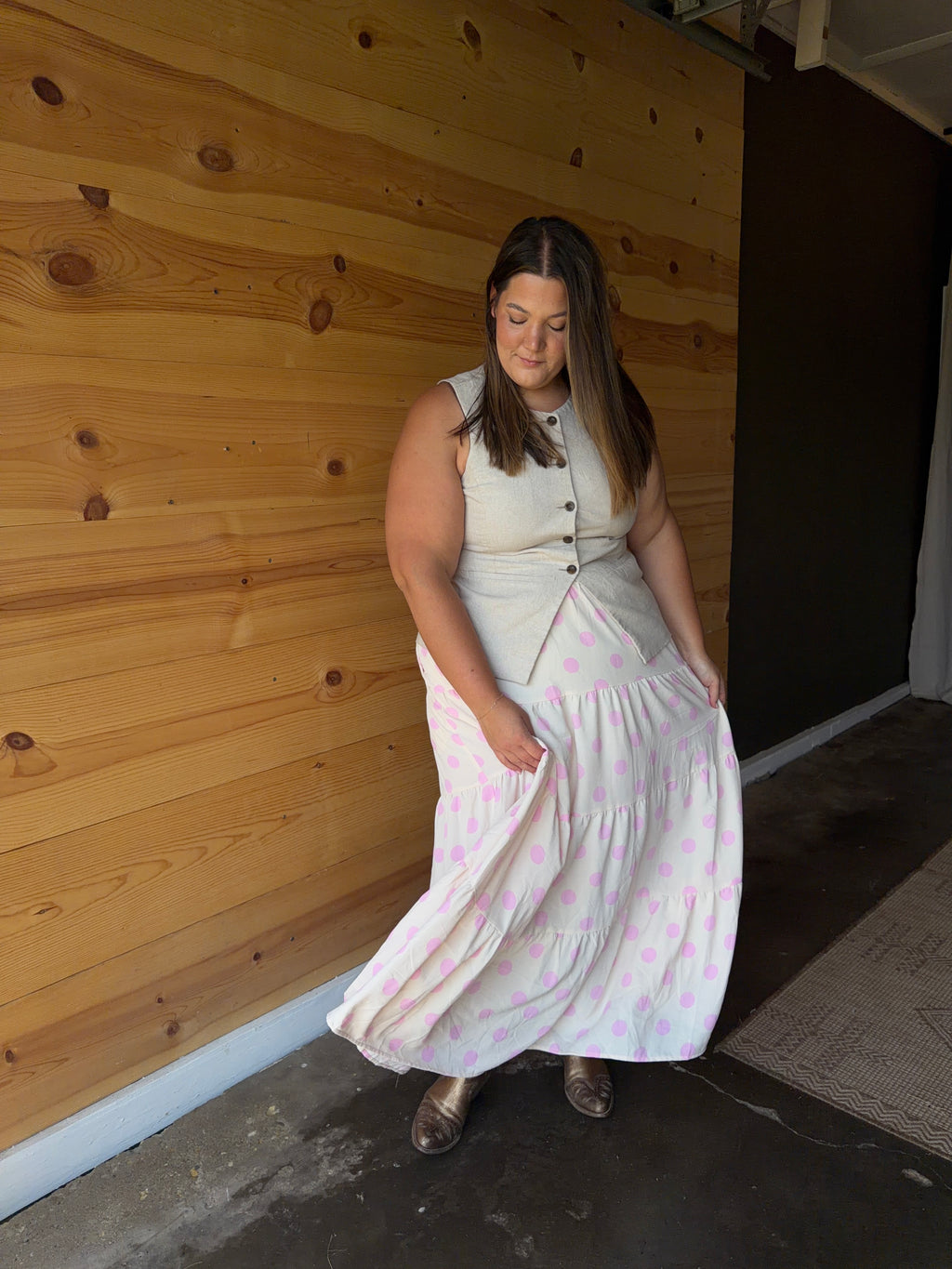 Polka Dot Maxi Skirt