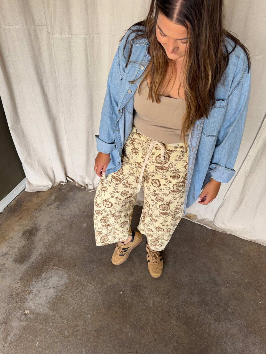 Butter Yellow Floral Pants