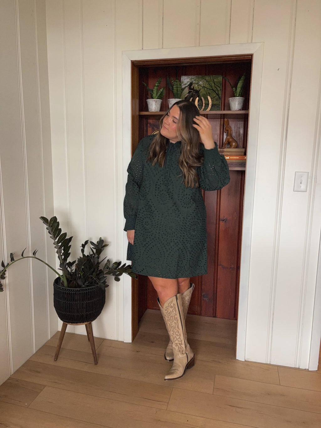 Green Eyelet Dress