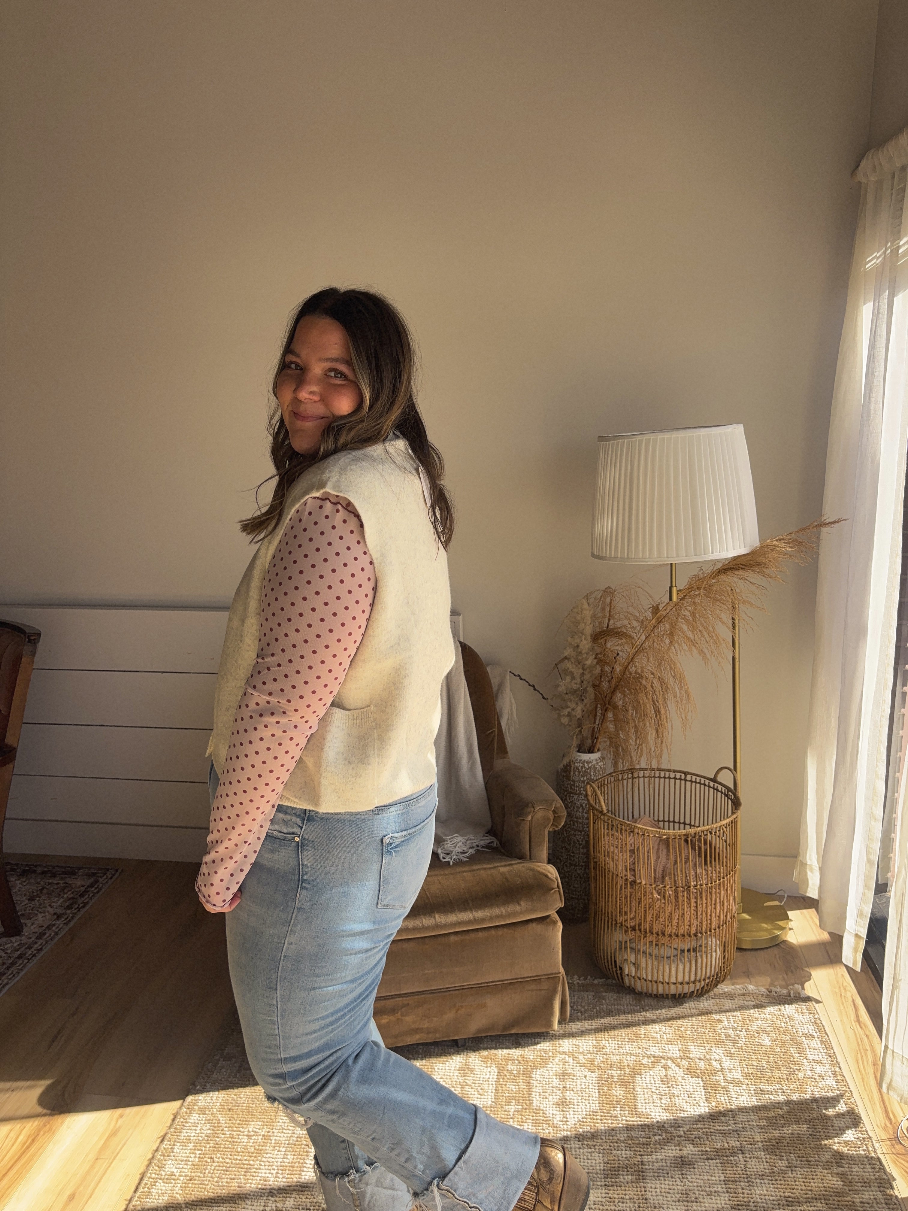 Creamy Knit Sweater Vest