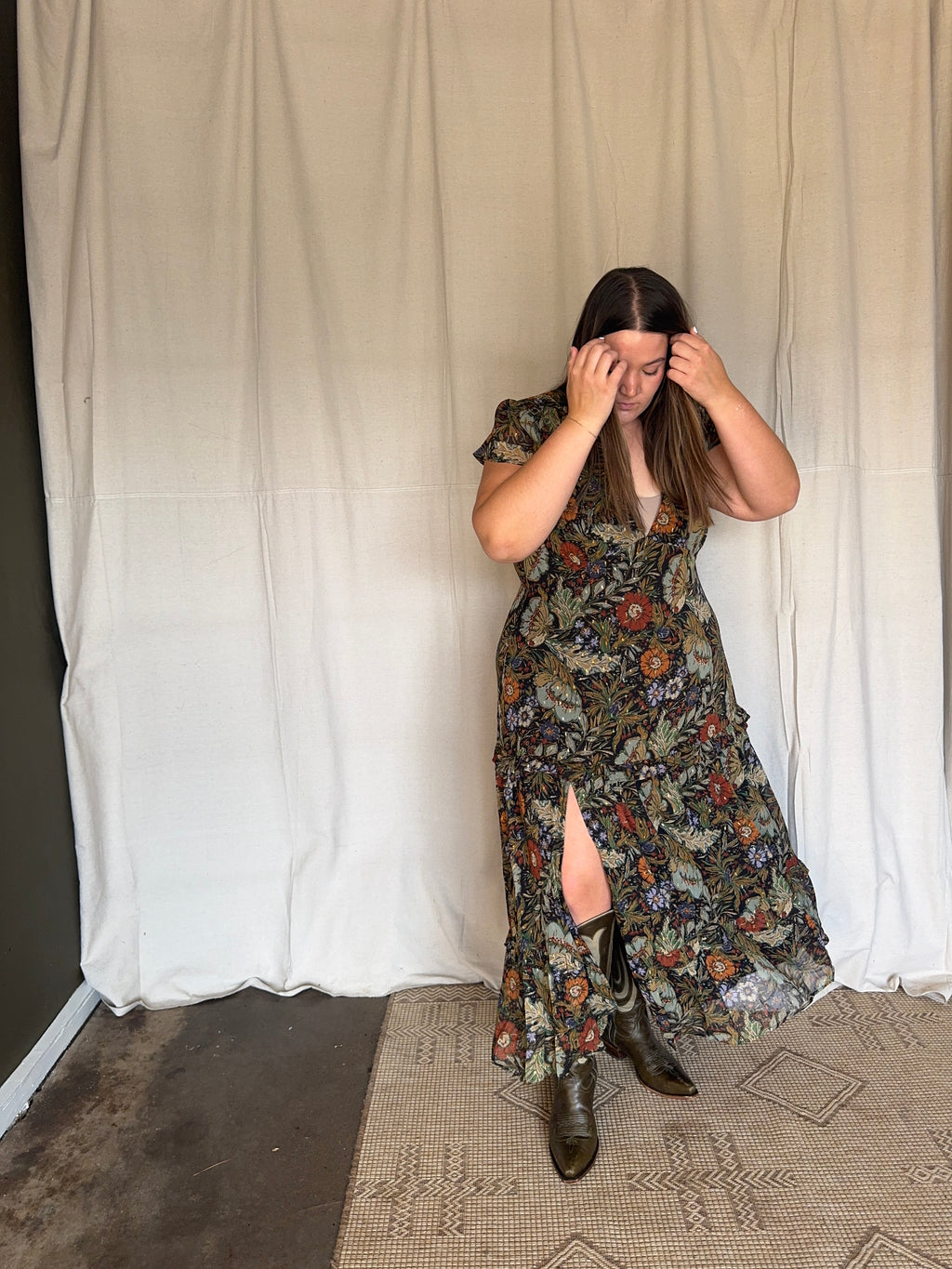 Maxi Floral V-Neck Dress