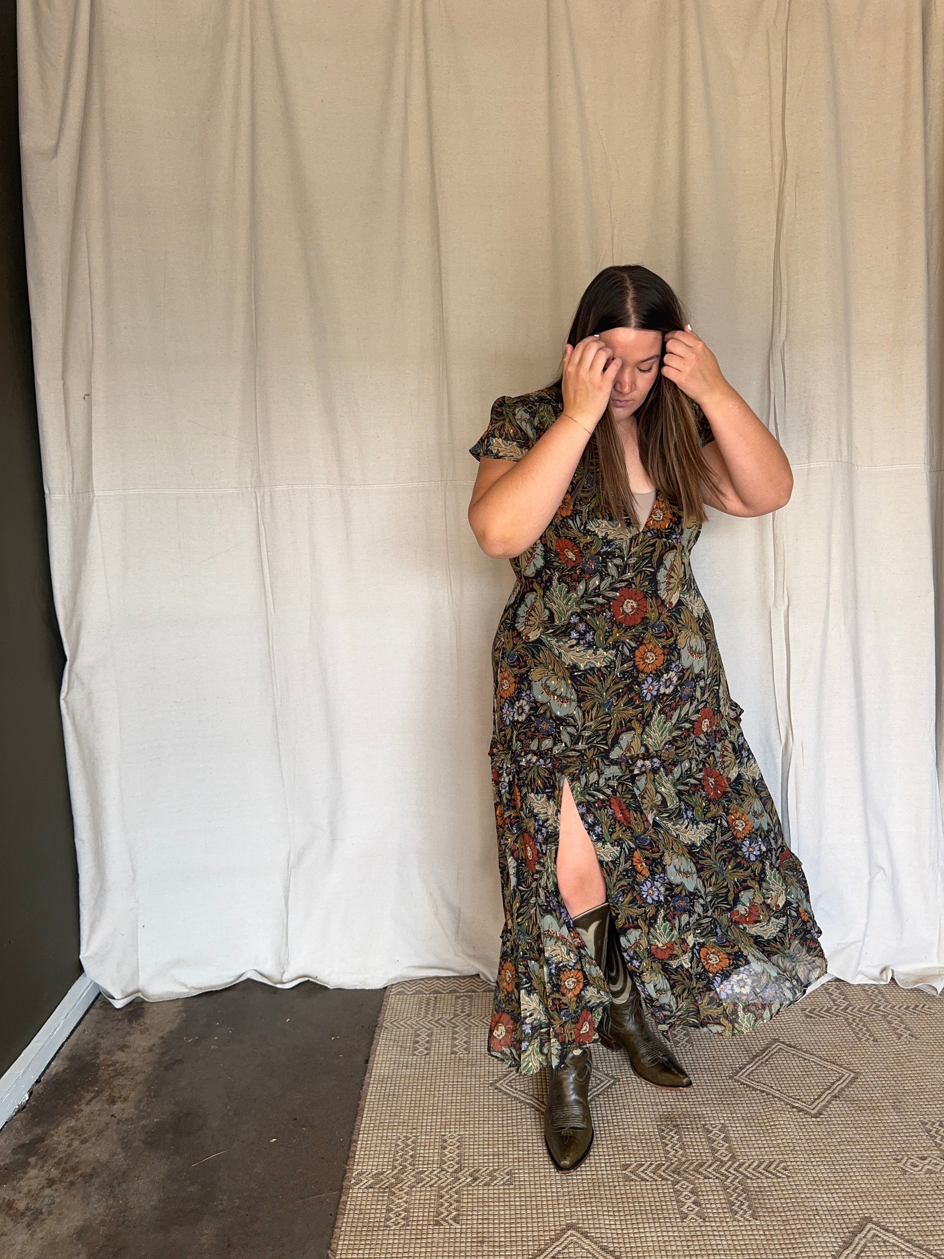 Maxi Floral V-Neck Dress