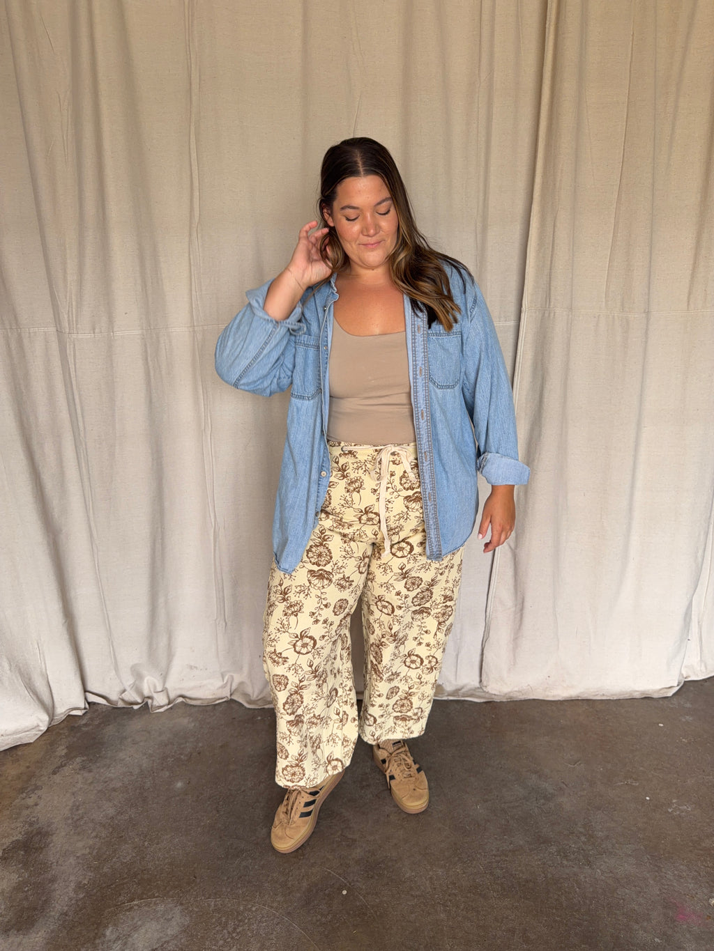 Butter Yellow Floral Pants