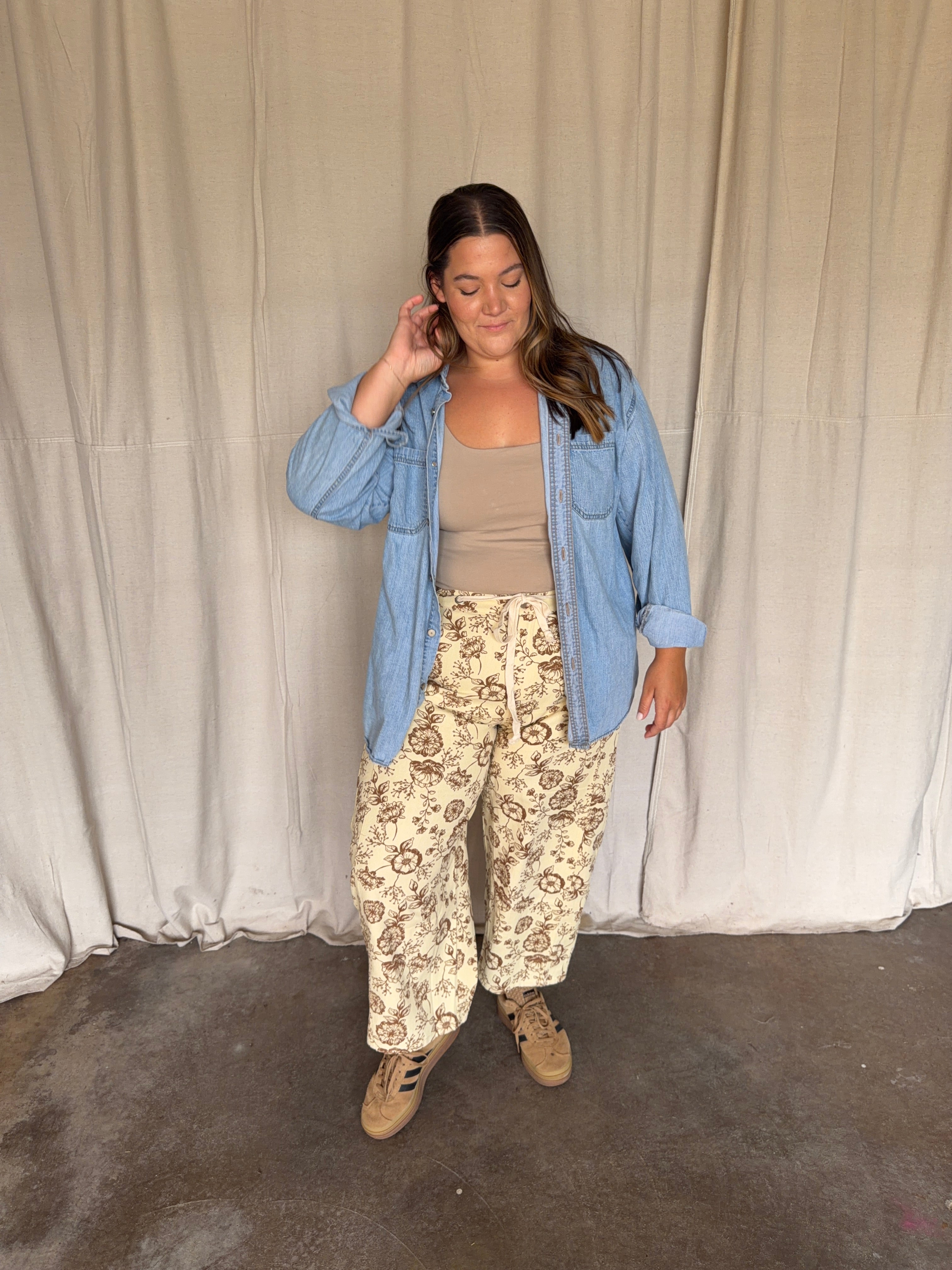Butter Yellow Floral Pants