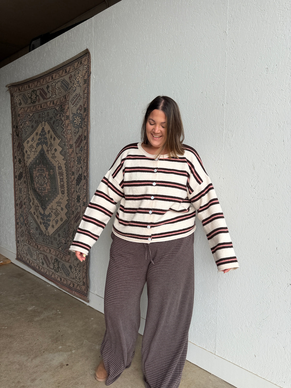 Perfect Brown Striped Lounge Pants