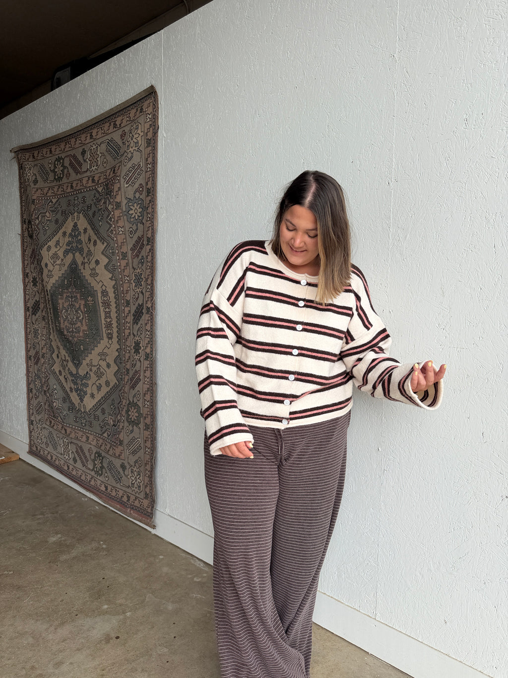 Perfect Brown Striped Lounge Pants