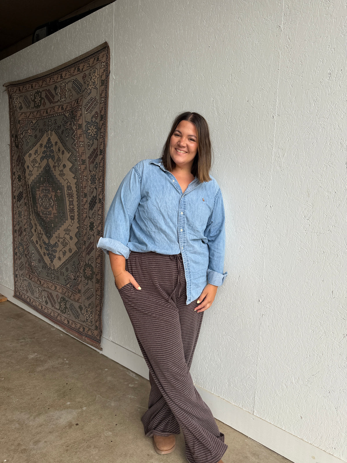 Perfect Brown Striped Lounge Pants