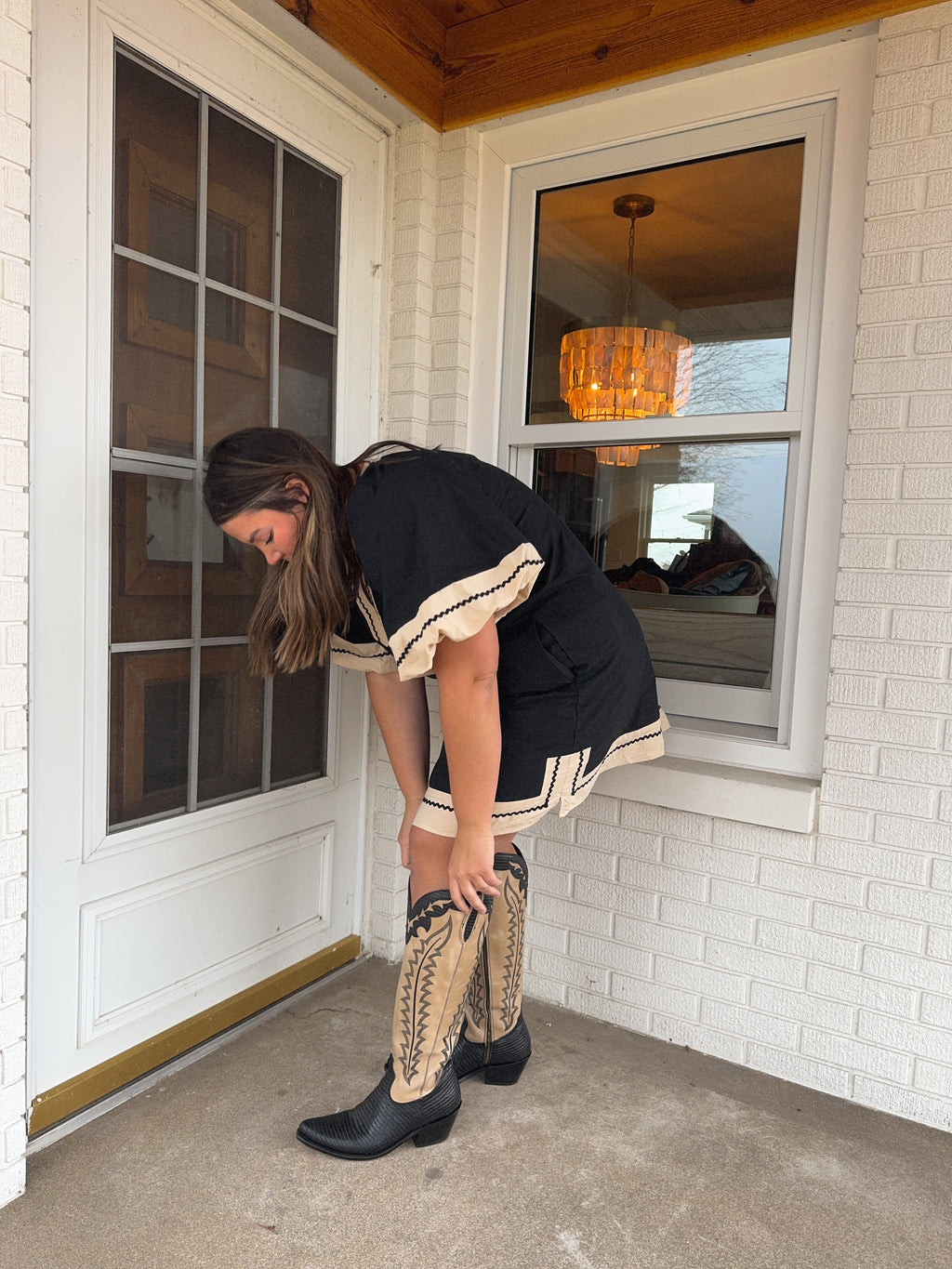 Black and Tan Contrast dress