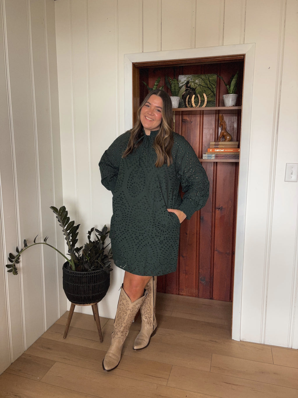 Green Eyelet Dress