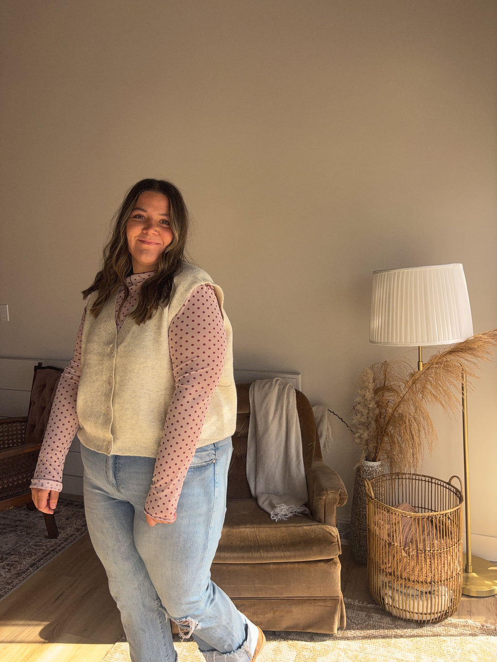 Creamy Knit Sweater Vest