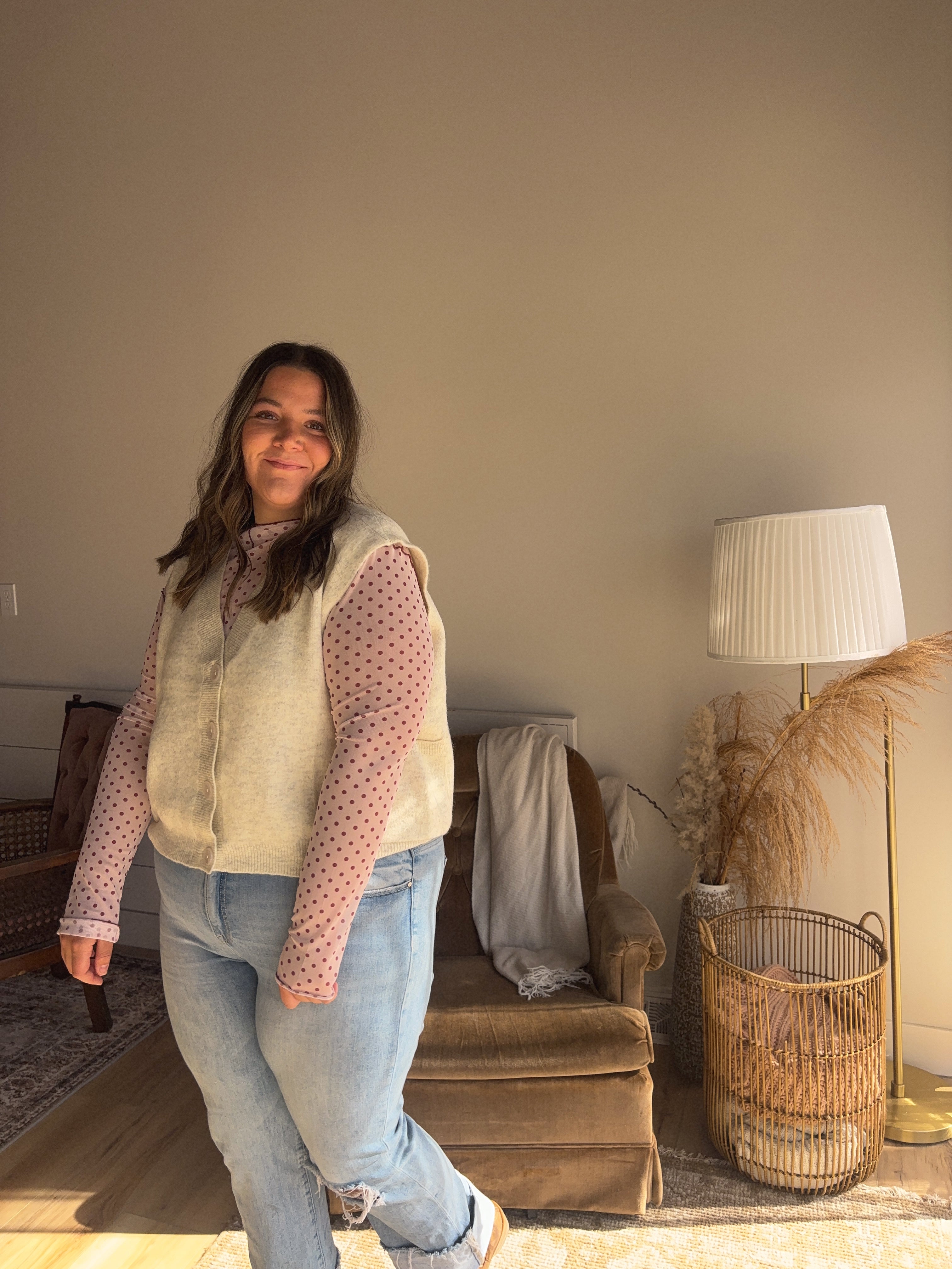 Creamy Knit Sweater Vest