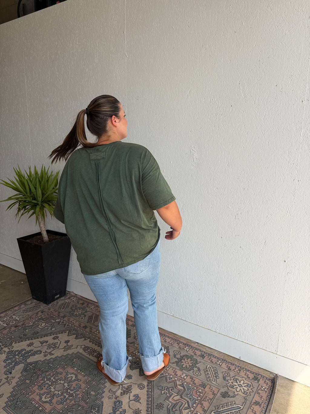 Washed Green Graphic Tee