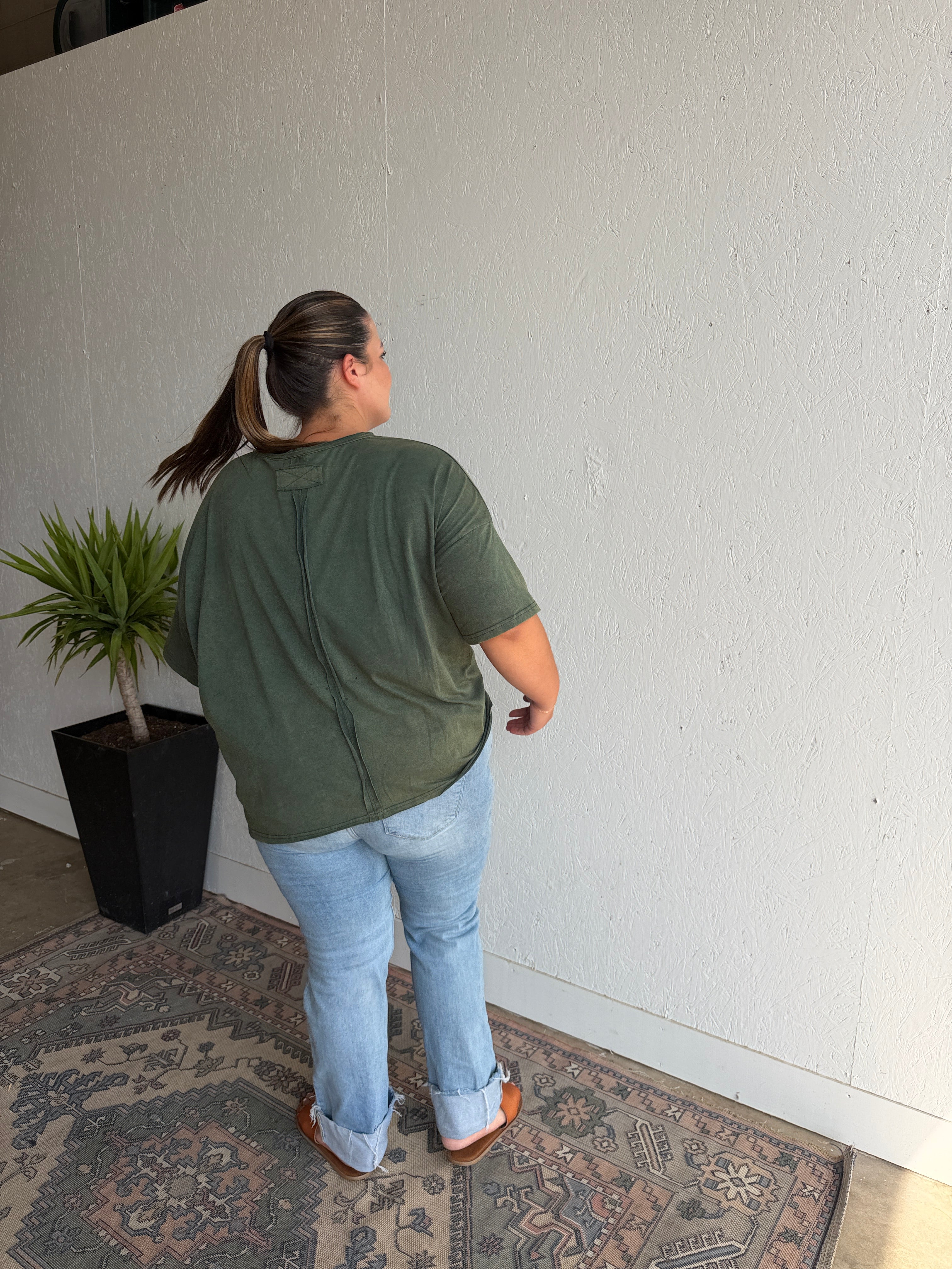 Washed Green Graphic Tee