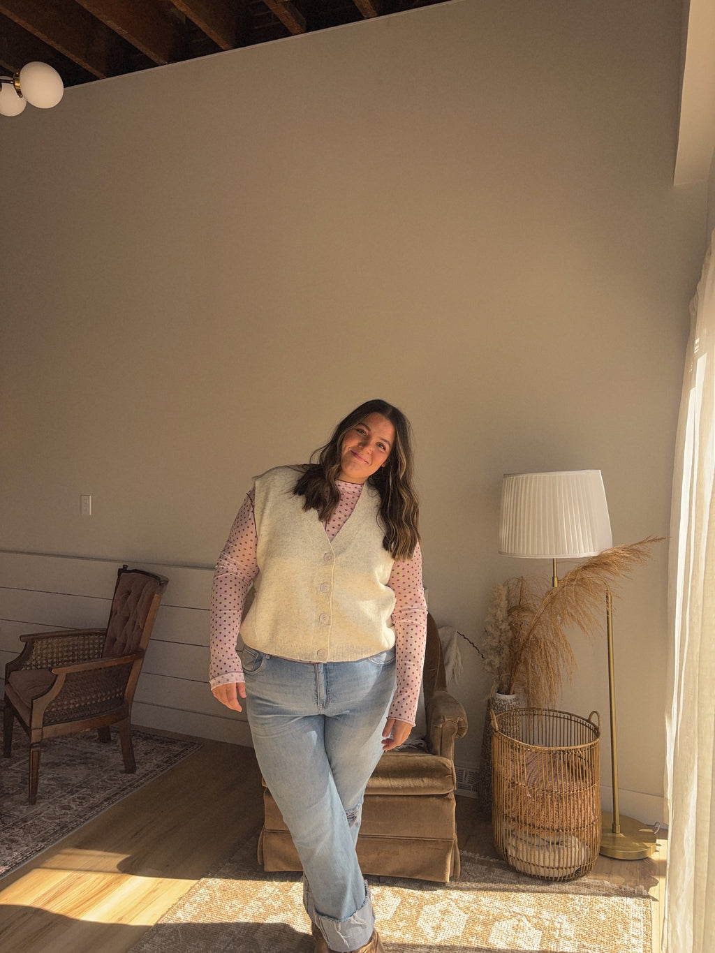 Creamy Knit Sweater Vest