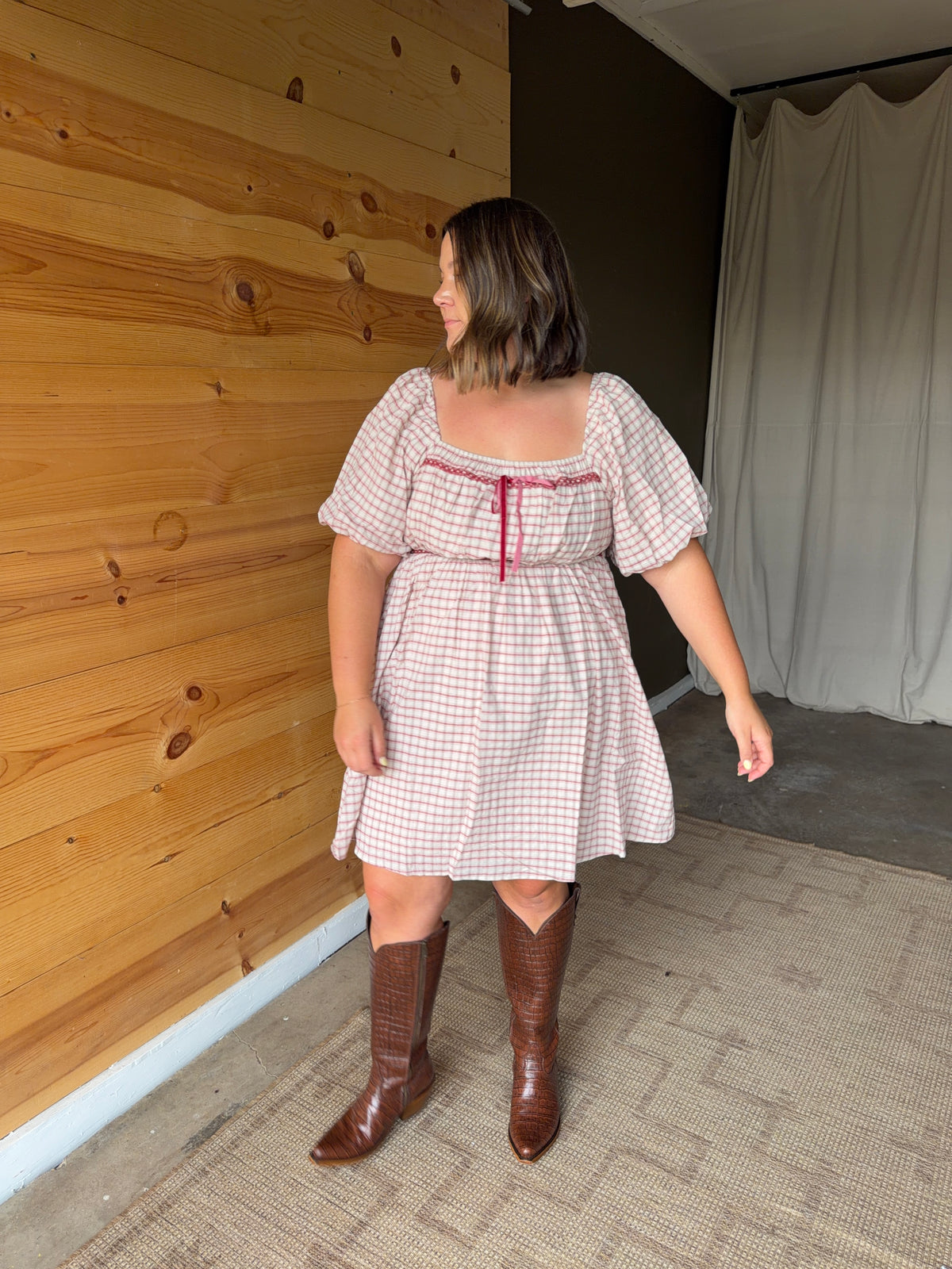 Plaid Print Mini Dress