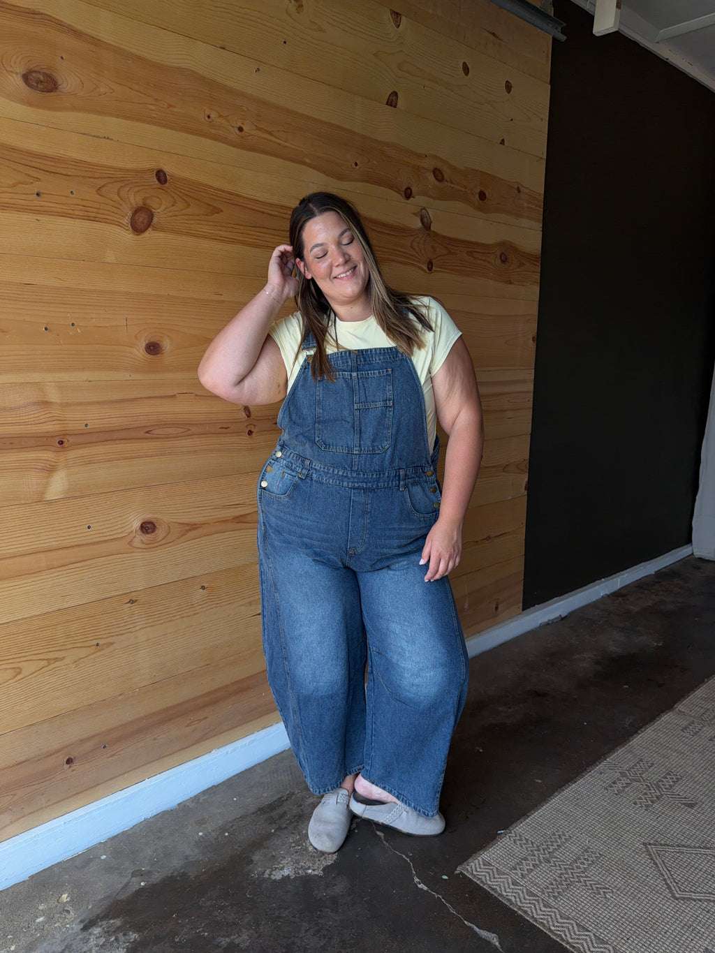 Classic Denim Barrel Overalls