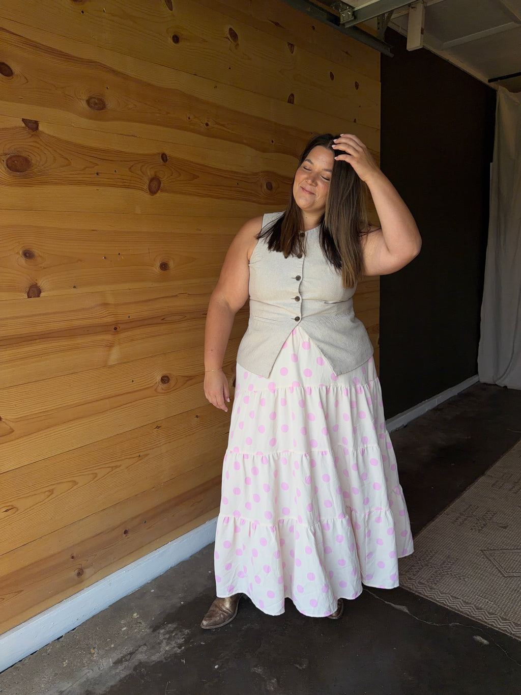 Polka Dot Maxi Skirt