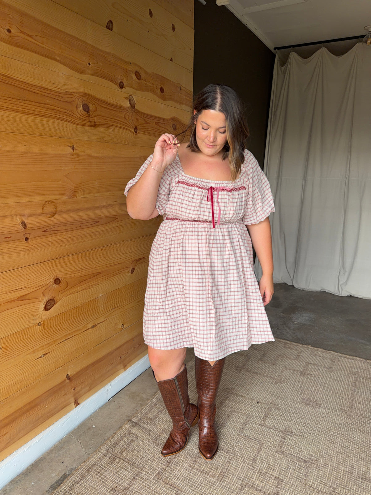 Plaid Print Mini Dress
