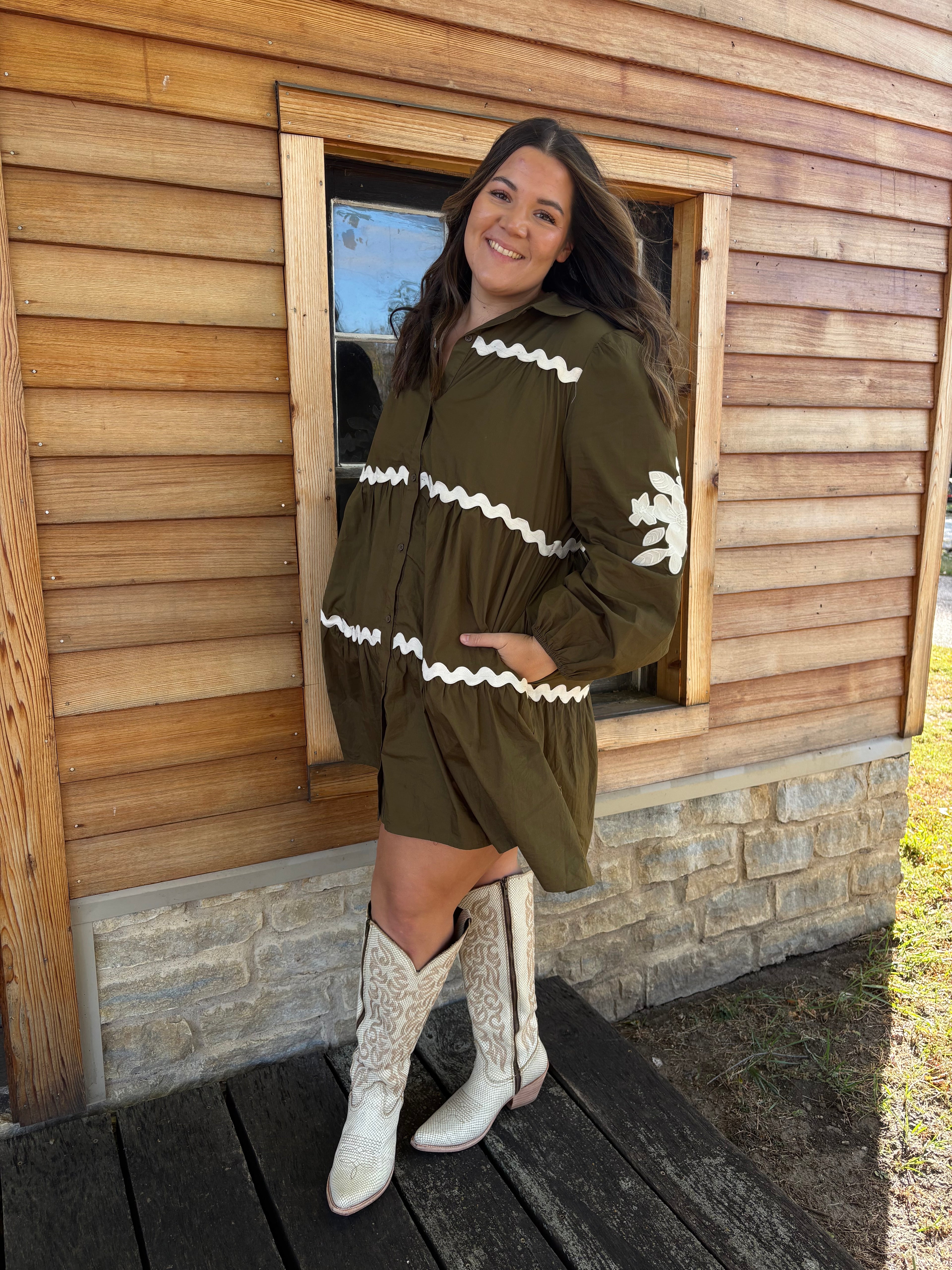 The Olive Ric Rac Dress