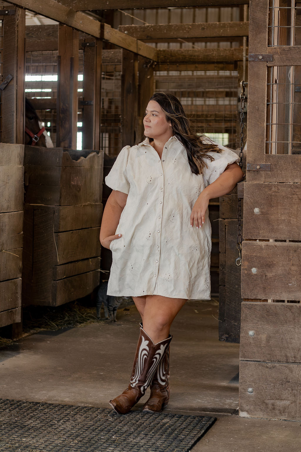 Textured Little White Dress