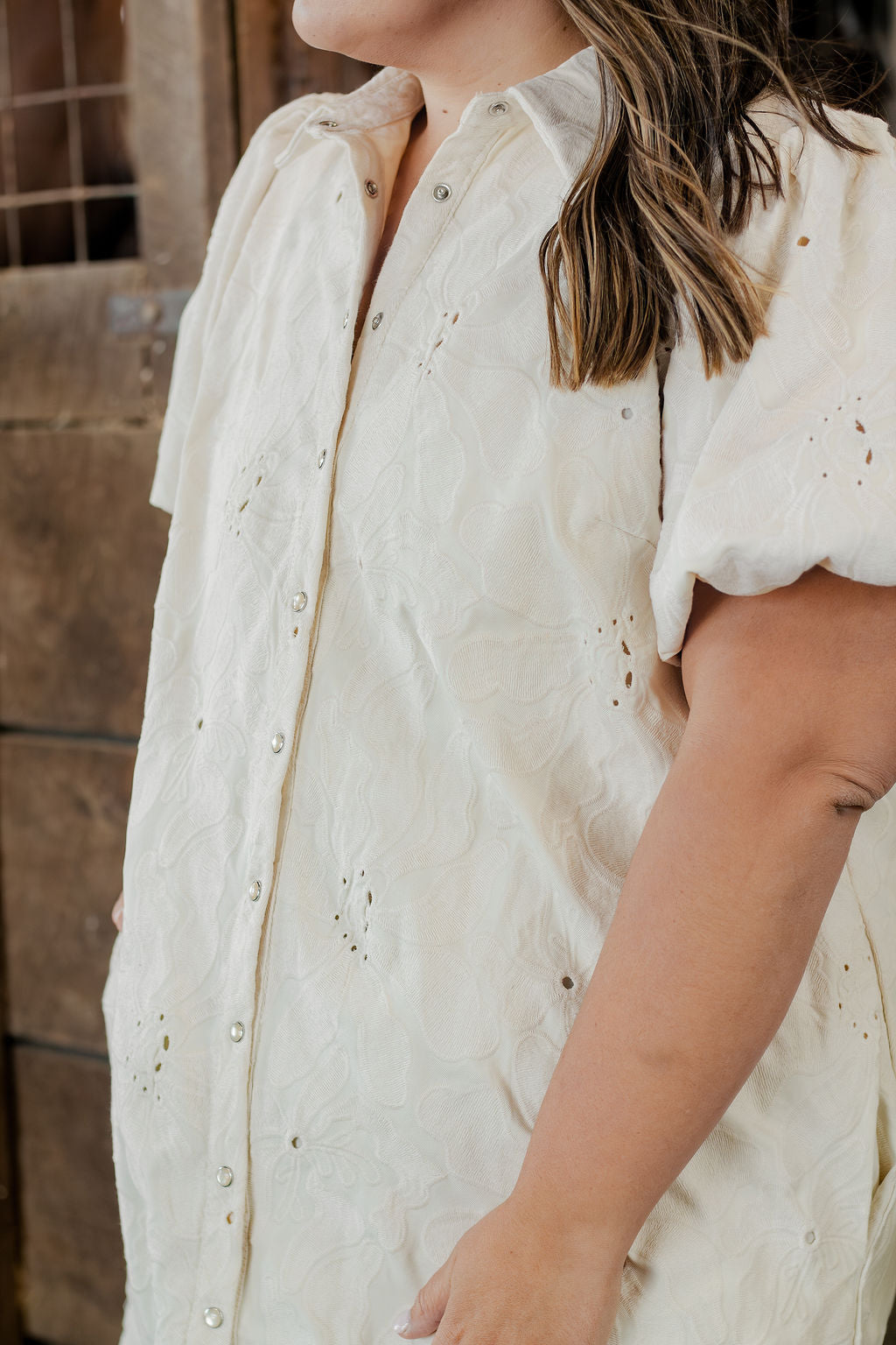 Textured Little White Dress