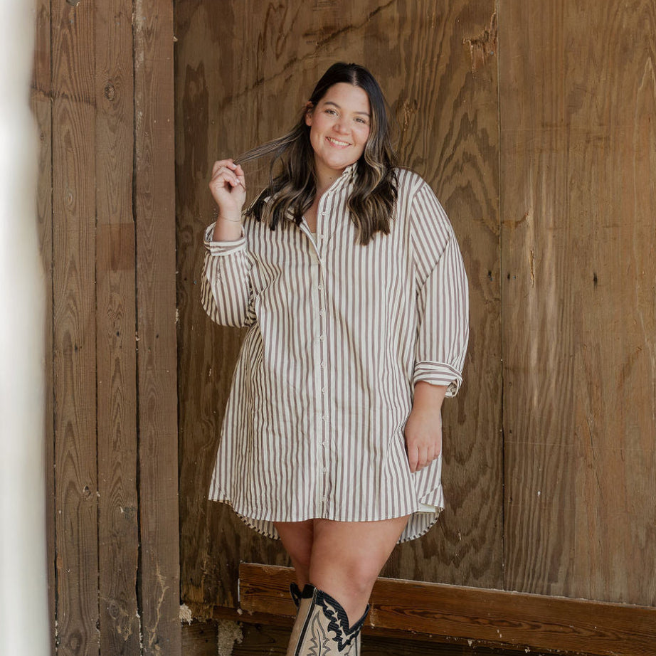 Stripe Shirt Dress