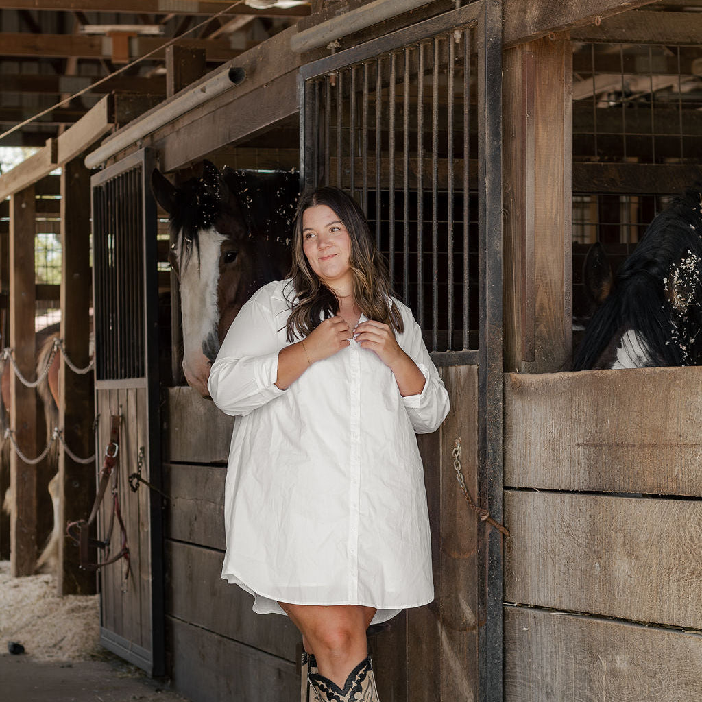 Classic White Shirt Dress