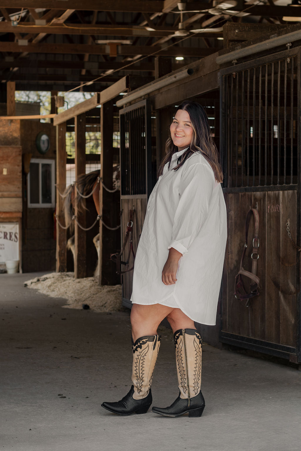 Classic White Shirt Dress