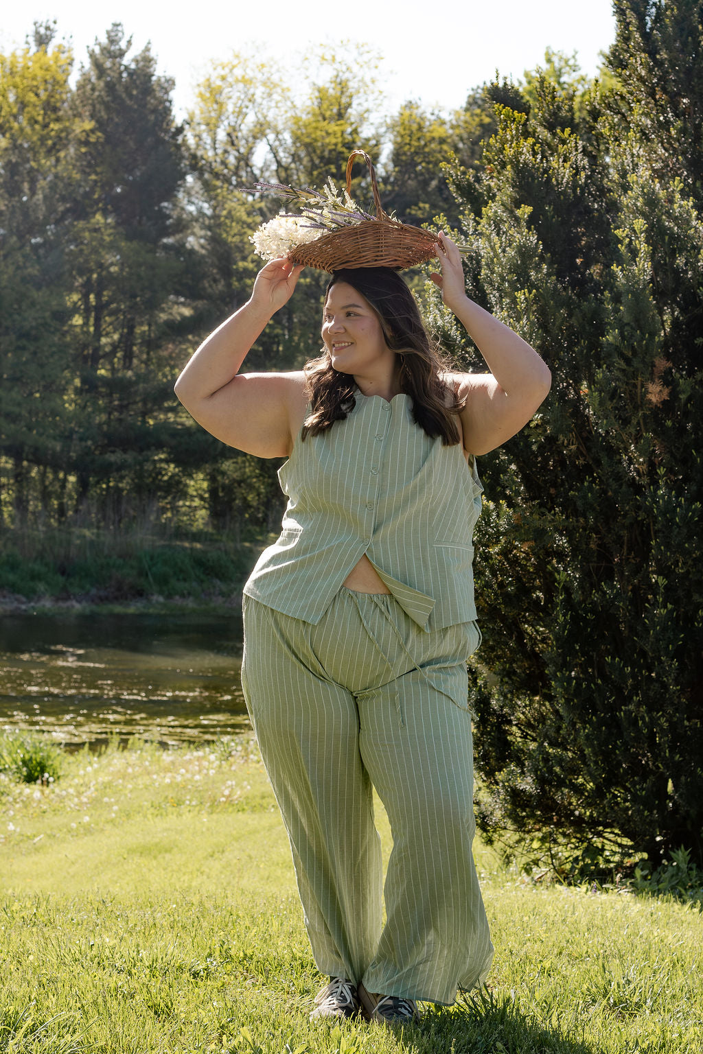 Matcha Green Stripe Pants