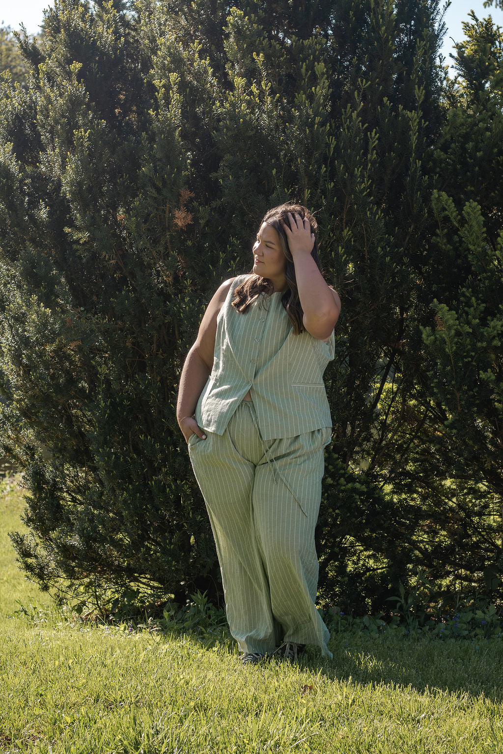 Matcha Green Stripe Pants
