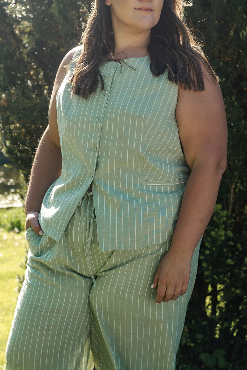 Matcha Green Stripe Pants