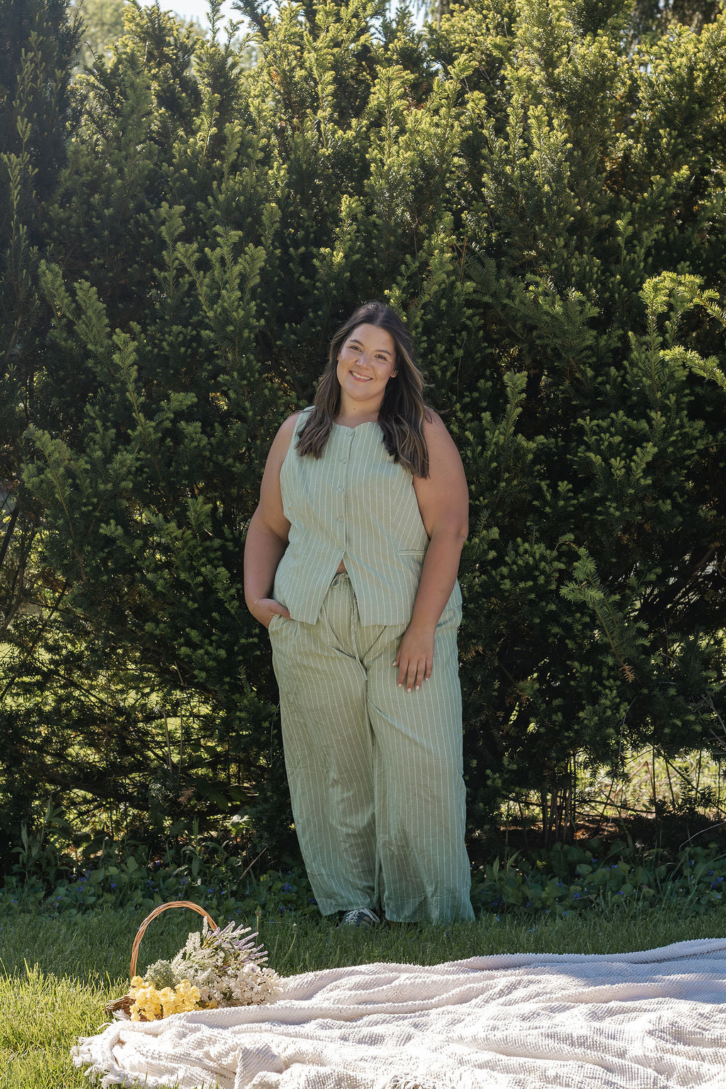 Matcha Green Stripe Pants