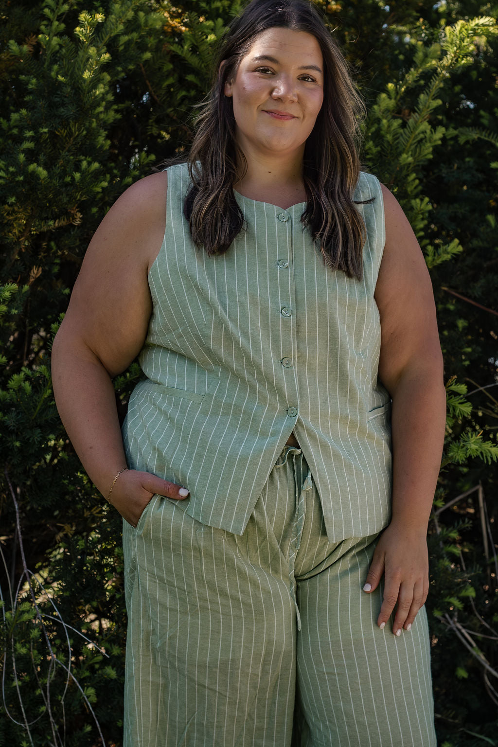 Matcha Green Stripe Pants